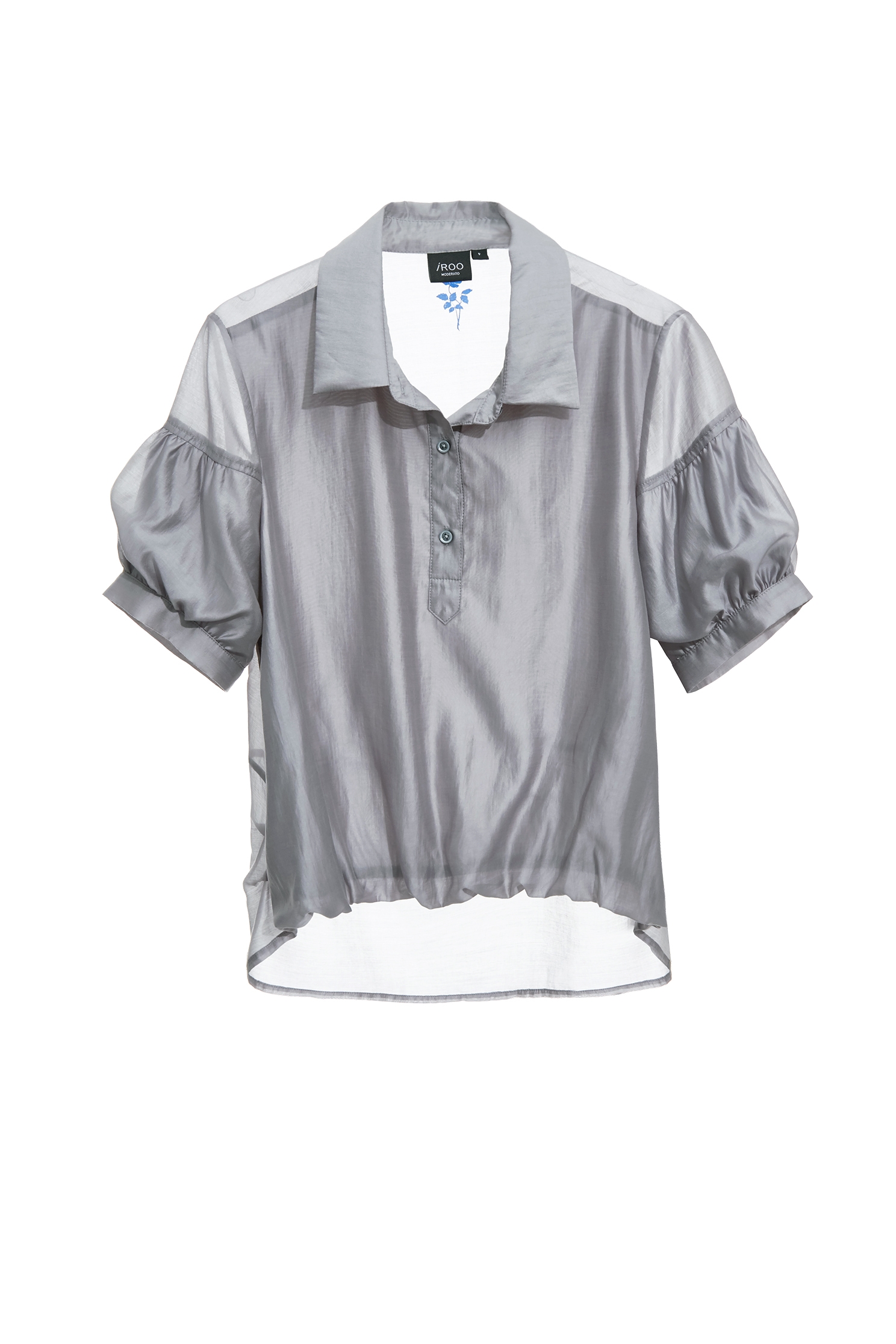 Short Lantern Sleeve Grey TopShort Lantern Sleeve Grey Top,Tops,Season (SS) Look