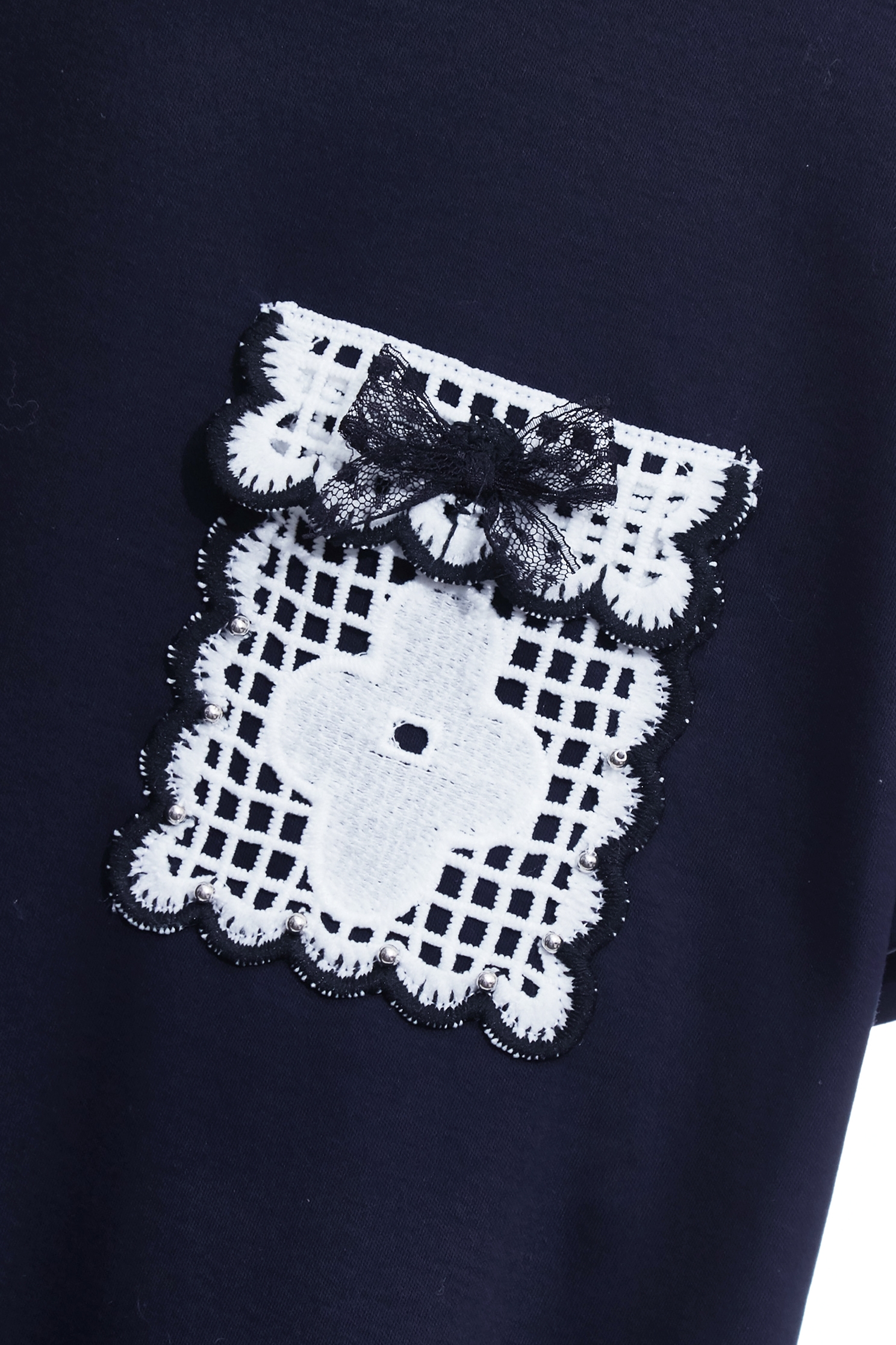 Contrast Pocket Trim Short Sleeve TopContrast Pocket Trim Short Sleeve Top,Tops,Season (SS) Look,White tops,Cotton,Lace