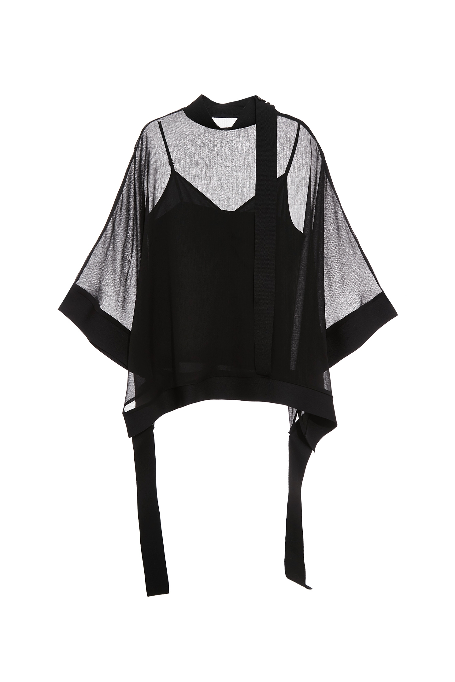 Kimono Sleeve Black Chiffon TopKimono Sleeve Black Chiffon Top,Tops,Under shirts,Season (SS) Look,Knitted,Chiffon,black tops