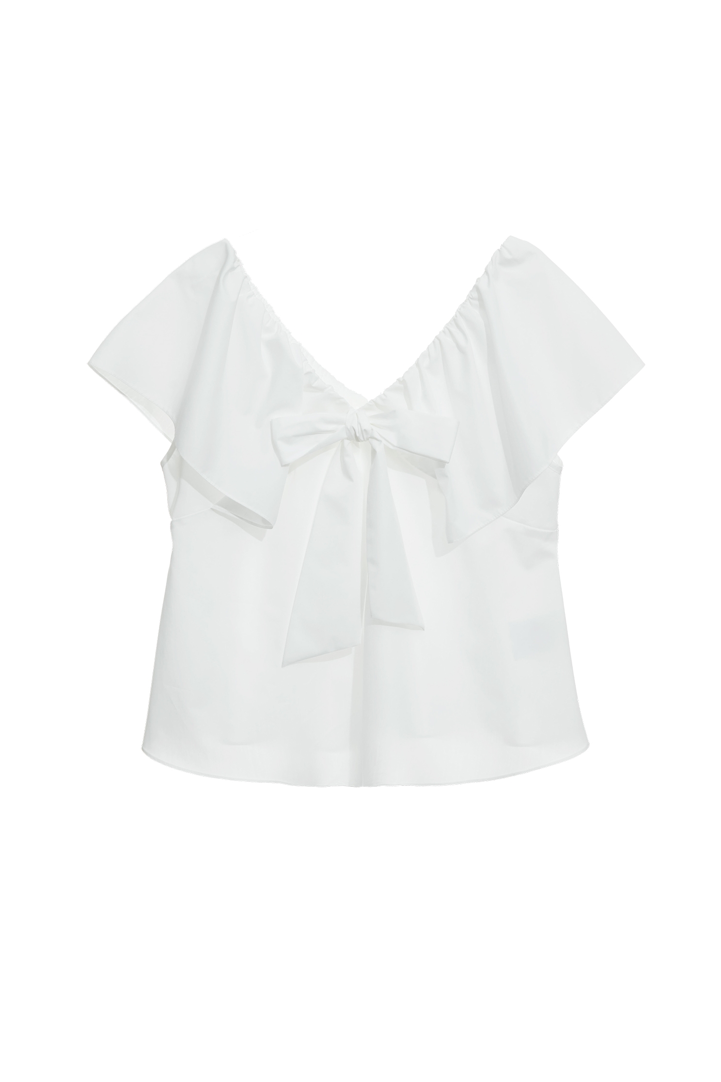 Front Bow V-neck TopFront Bow V-neck Top,sleeveless tops,Tops,Season (SS) Look,White tops,sleeveless tops,bows