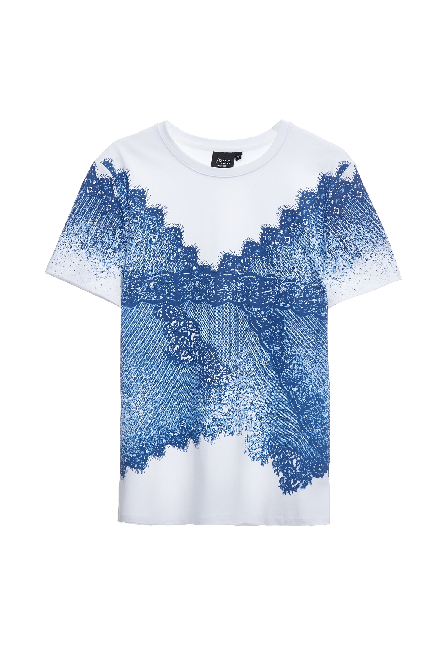 Lace Graphic Print Short Sleeve TeeLace Graphic Print Short Sleeve Tee,Tops,Denim,Season (SS) Look,White tops,Cotton,Lace