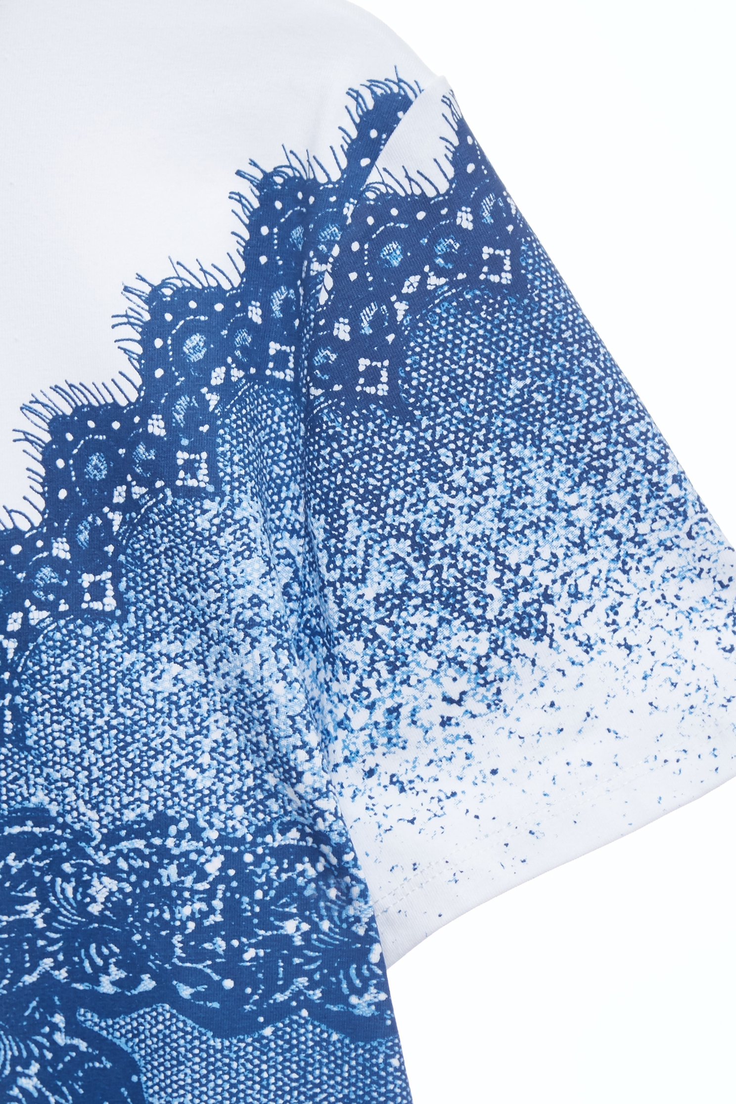 Lace Graphic Print Short Sleeve TeeLace Graphic Print Short Sleeve Tee,Tops,Denim,Season (SS) Look,White tops,Cotton,Lace