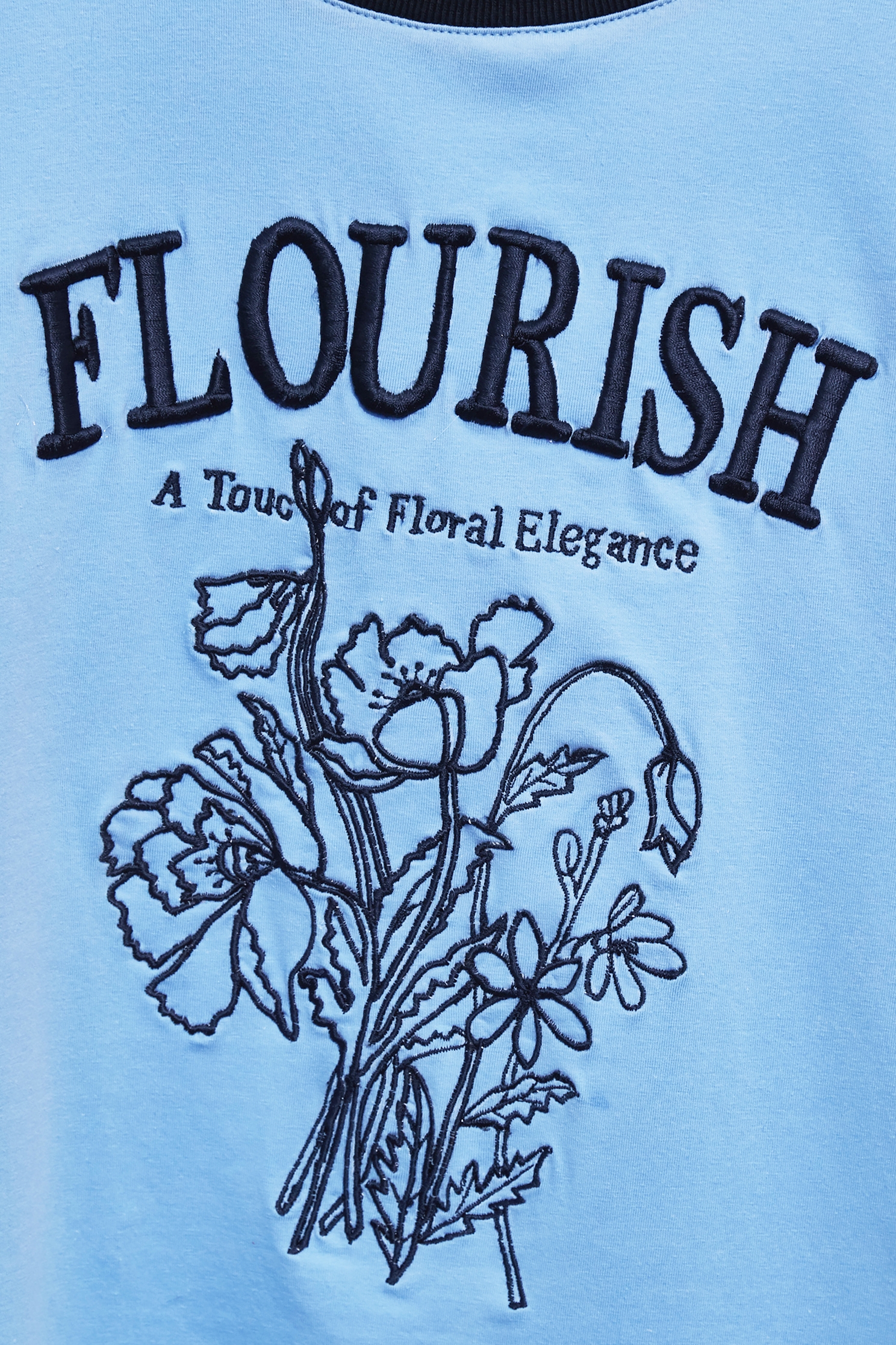 Embroidery Graphic Short Sleeve TeeEmbroidery Graphic Short Sleeve Tee,Tops,Embroidered,Season (SS) Look