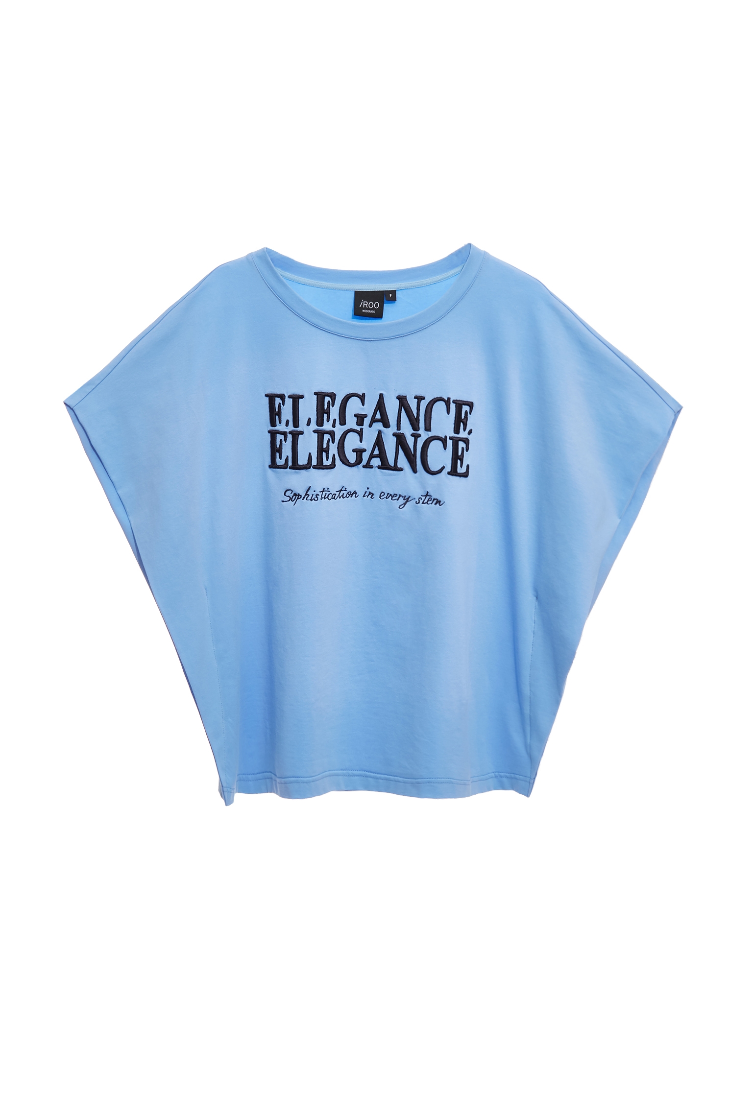 Embroidery Slogan Blue TopEmbroidery Slogan Blue Top,Tops,Embroidered,Season (SS) Look