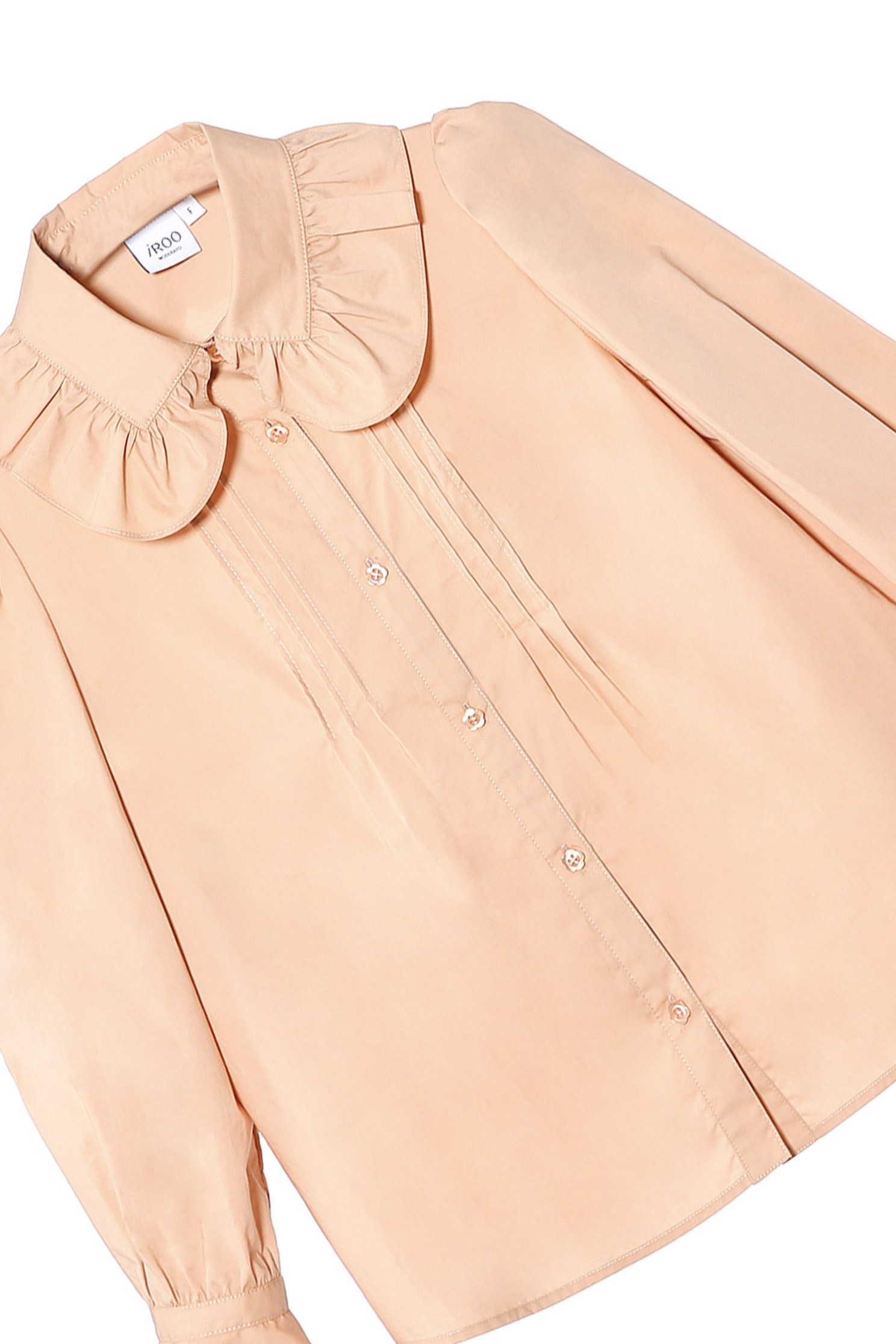 Button Front Blouse With Ruffle Collar DetailTop with ruffled collar,Tops,Season (AW) Look,fashionart