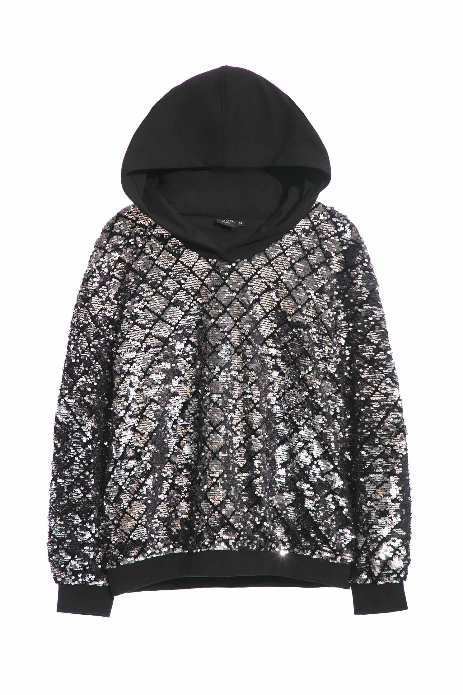 V-Neck Sequin TopChecked sequin top,Tops,Party Looks,Season (AW) Look