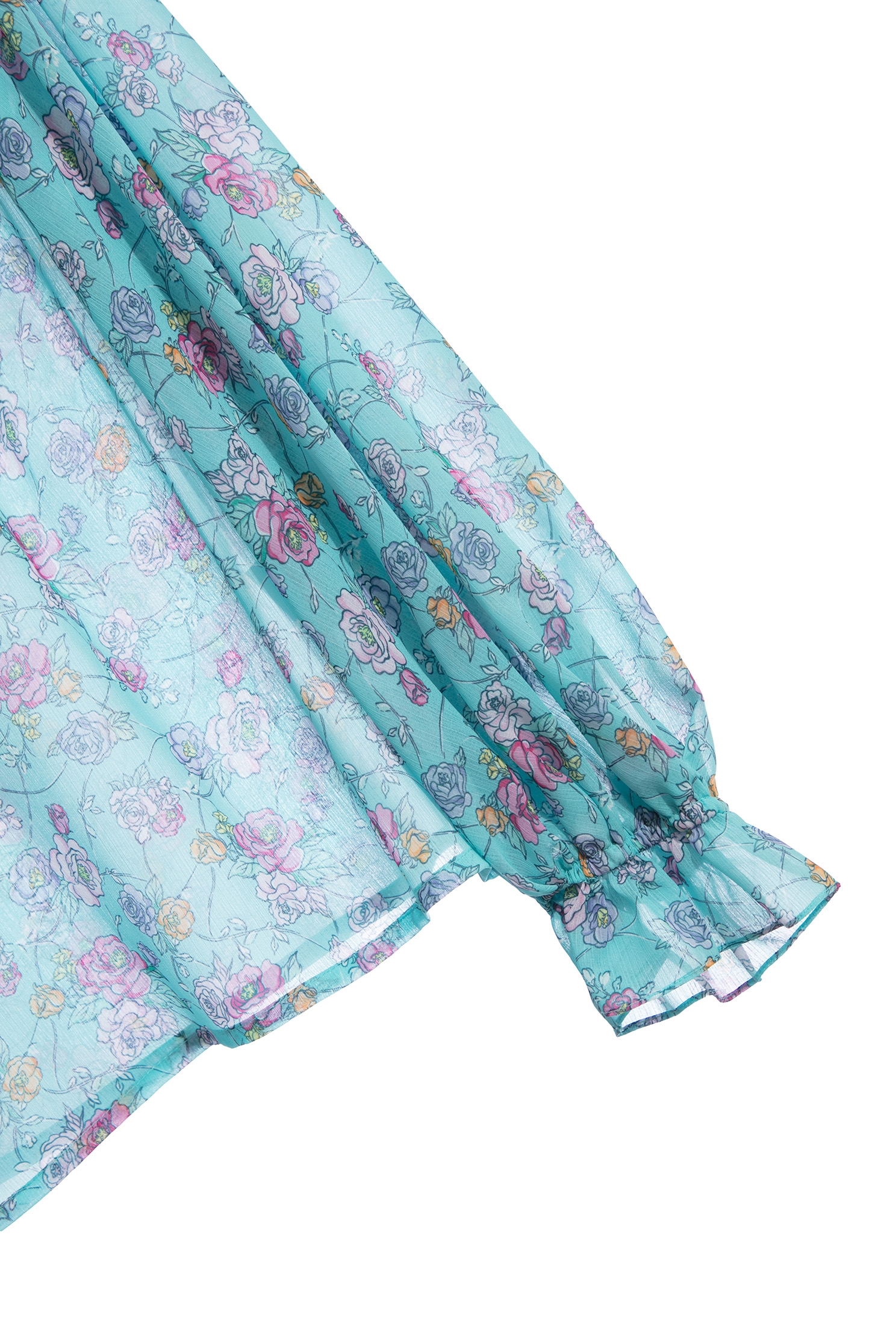 Floral Print Top With Contrast Lace CollarFloral Print Top With Contrast Lace Collar,Tops,Season (AW) Look,Chiffon