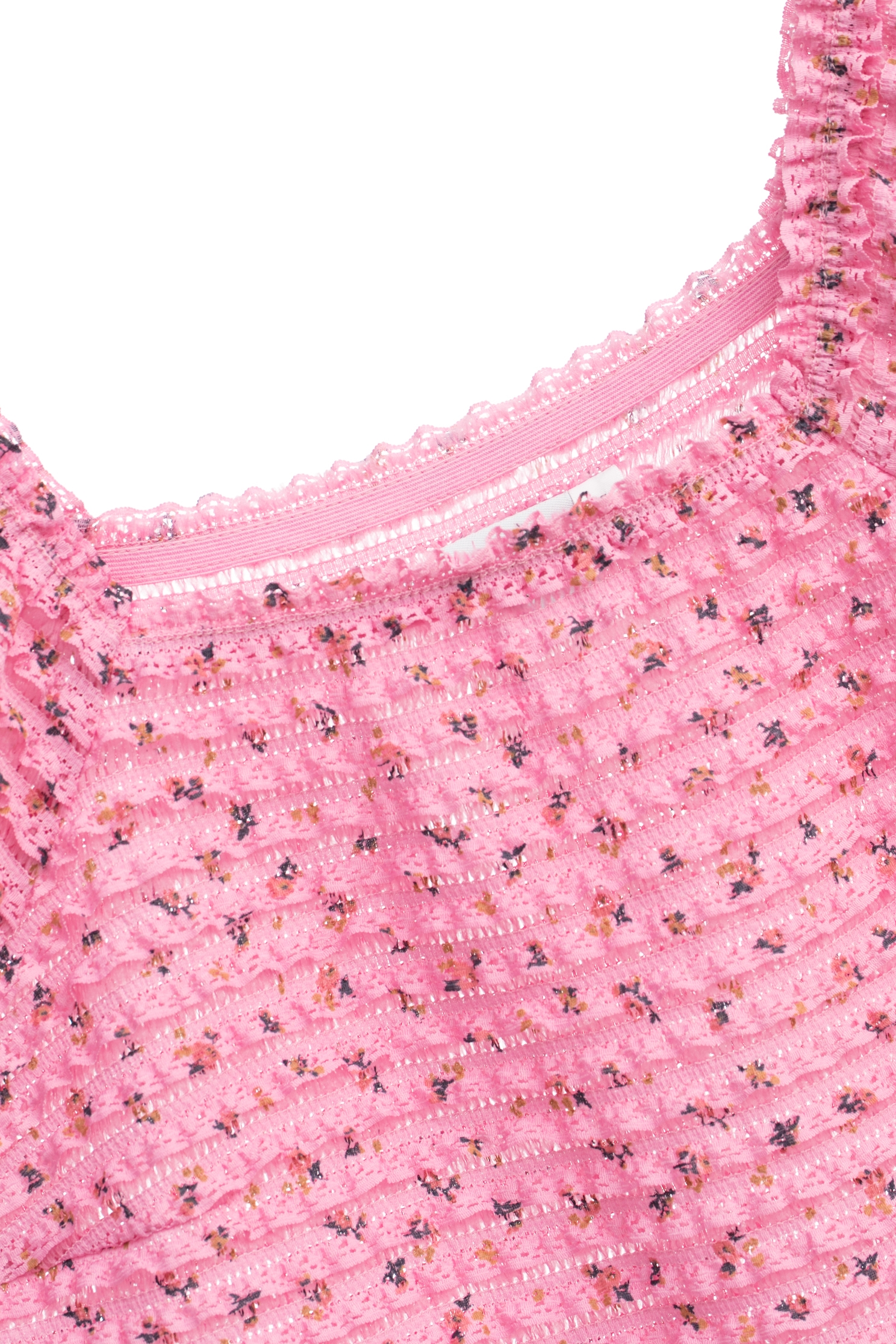 Puff Sleeve Cyclamen Pink Lace TopPuff Sleeve Cyclamen Pink Lace Top,Tops,Season (SS) Look,Lace tops