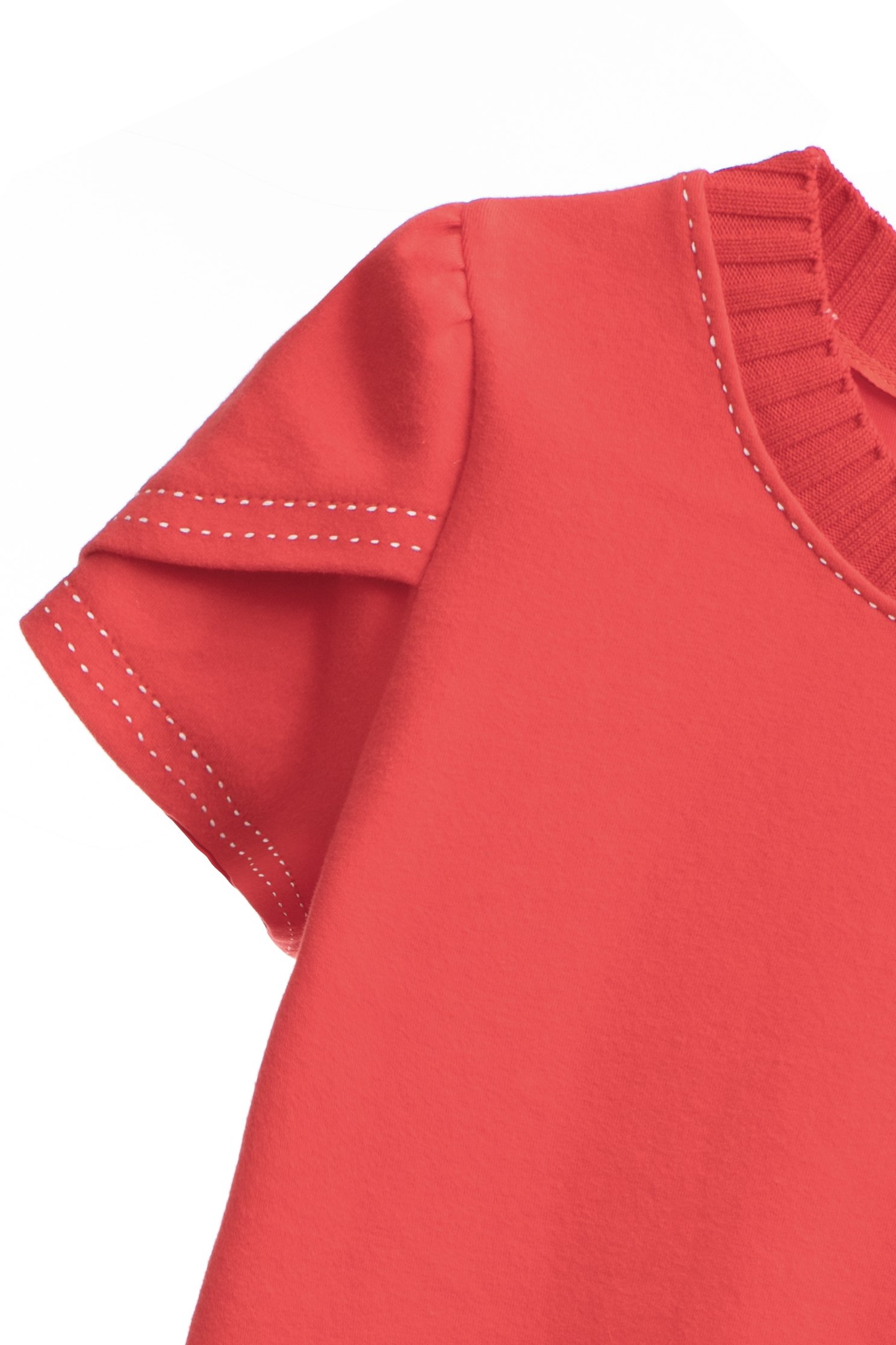 Petal Sleeve Tee With Contrast Stitching DetailPetal Sleeve Tee With Contrast Stitching Detail,Tops,Season (SS) Look