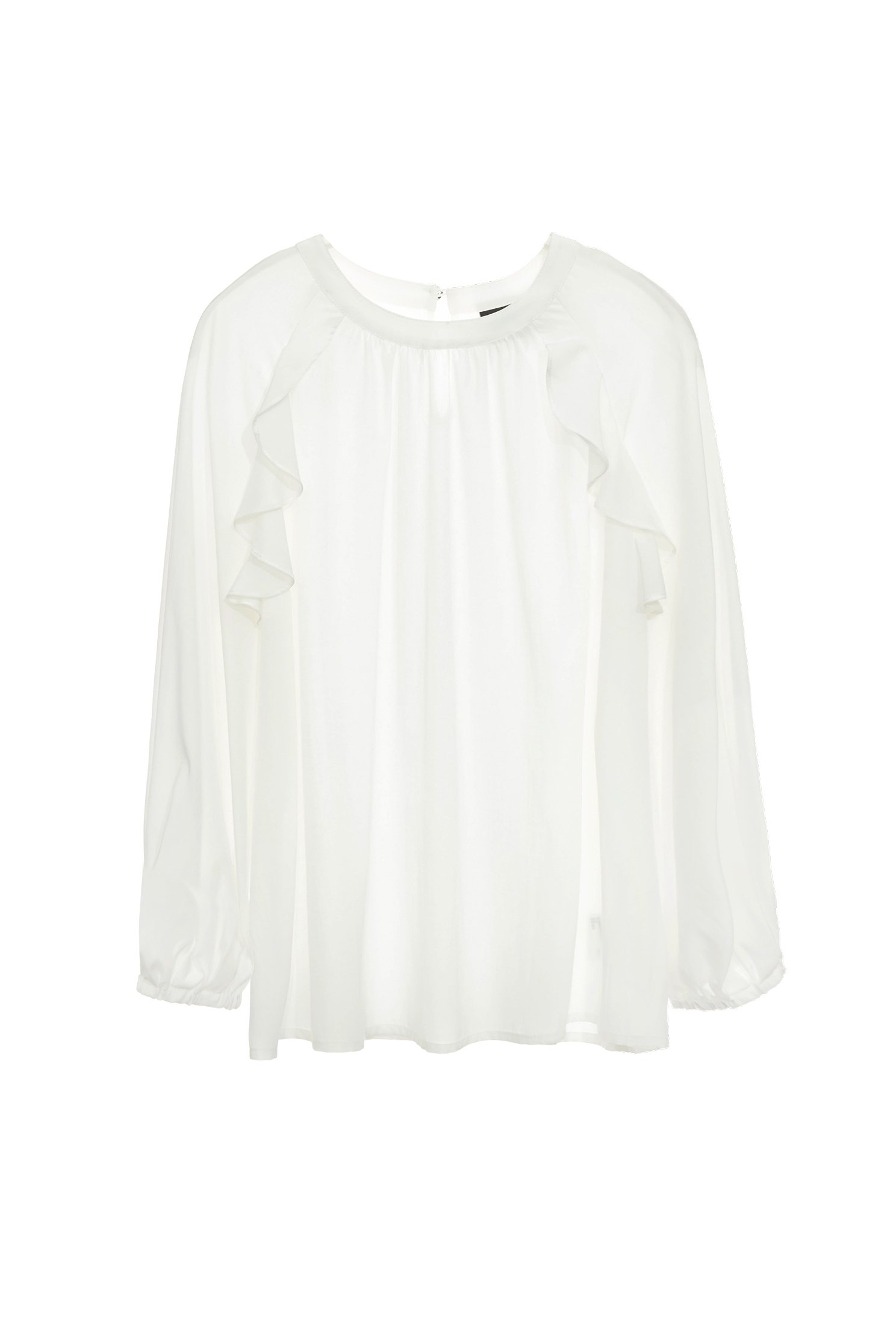 Ruffle Detail White TopRuffle Detail White Top,Tops,Season (SS) Look,White tops
