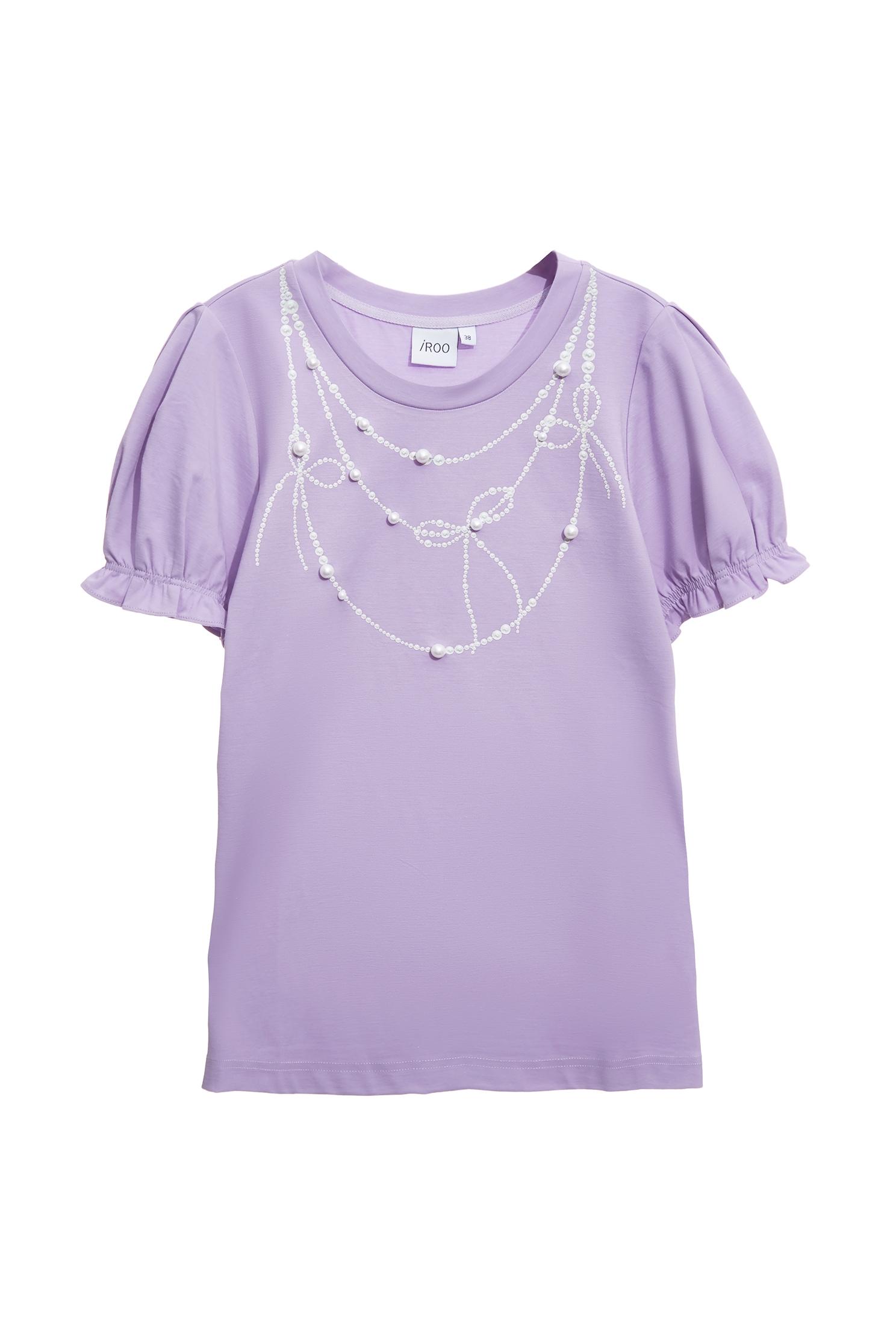Printed Graphic Pearl Detail TeePrinted Graphic Pearl Detail Tee,Tops,Season (SS) Look,pearl,Necklaces