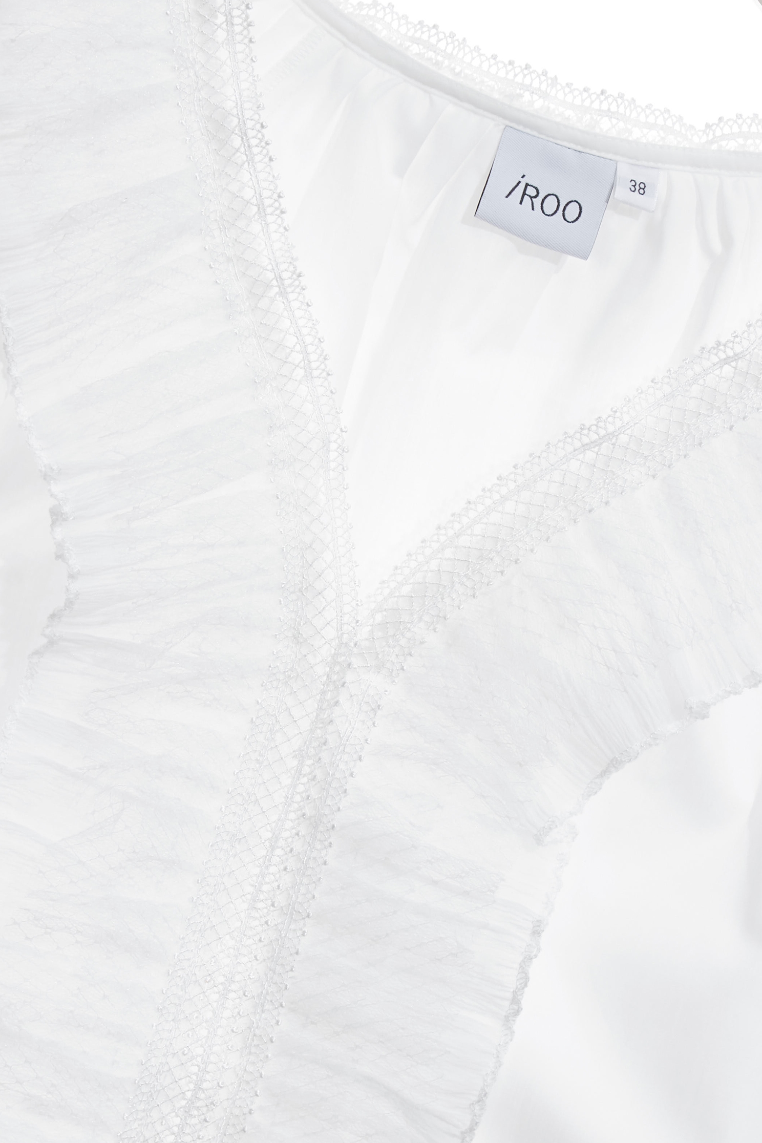 Ruffle Detail V-neck TopRuffle Detail V-neck Top,V-Neck T shirts,Office Looks,Tops,Season (SS) Look,Valentine,Lace,Lace tops