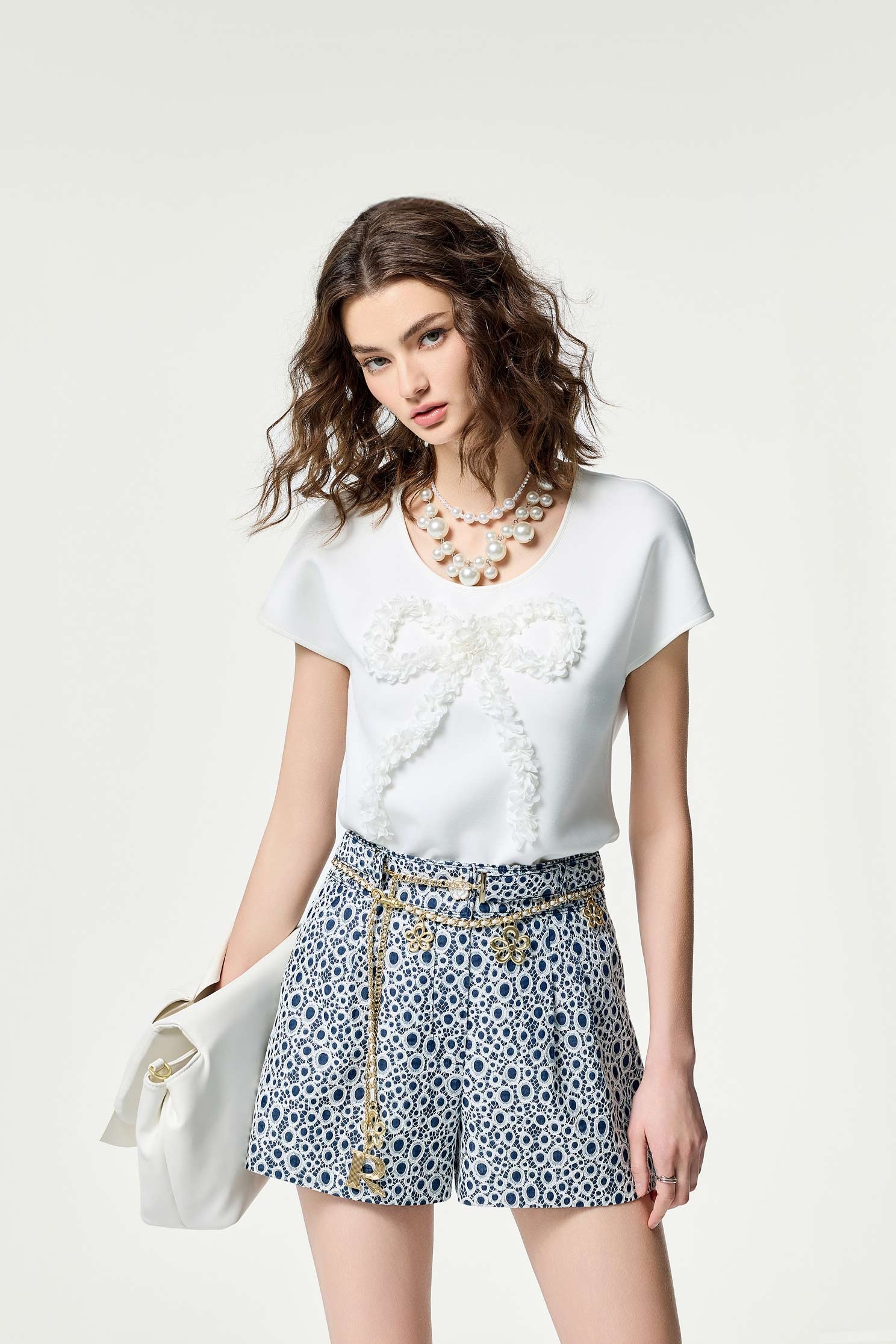 Bow Detail Short Sleeve TeeBow Detail Short Sleeve Tee,T-shirts,Tops,Season (SS) Look,Valentine,bows