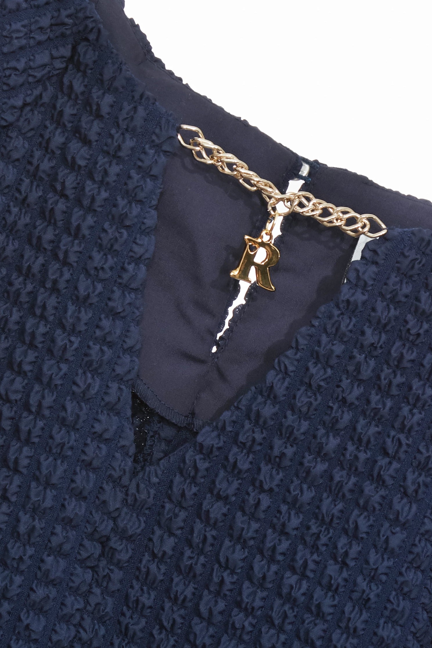 Navy Puff Sleeve V-neck TopNavy Puff Sleeve V-neck Top,V-Neck T shirts,Tops,Season (SS) Look,Plaid,Valentine