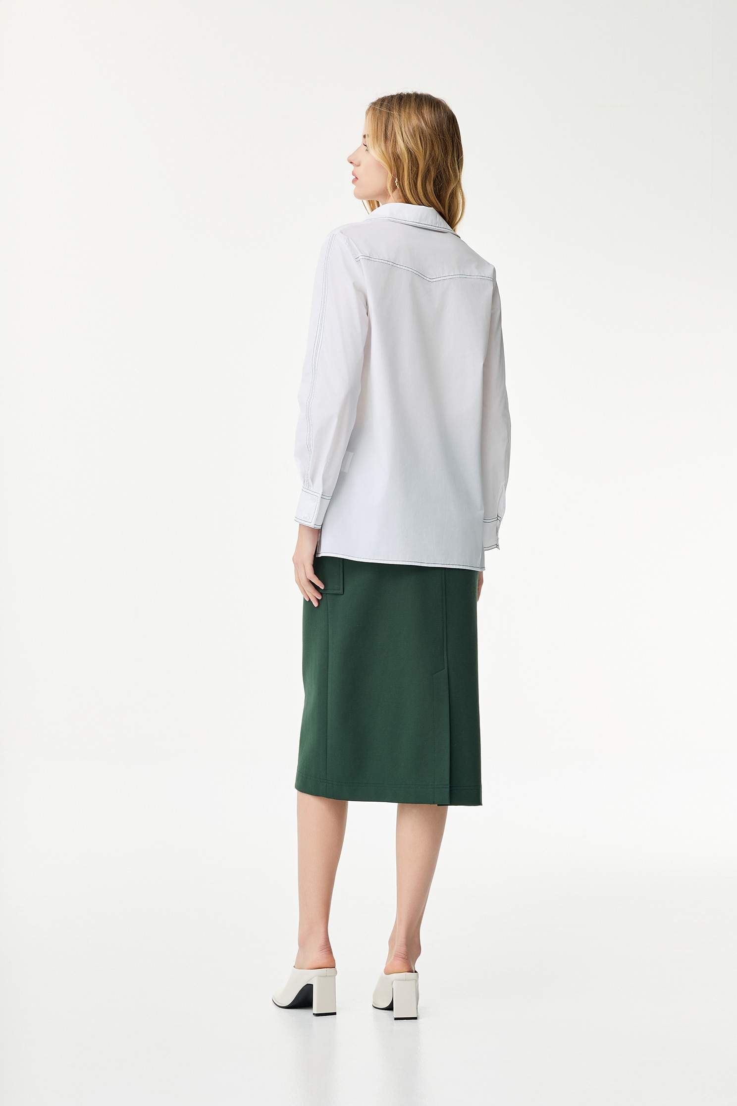 Stitching Detail Long Sleeve BlouseStitching Detail Long Sleeve Blouse,Office Looks,Season (SS) Look,Blouses,Urban Fashion,Long shirts