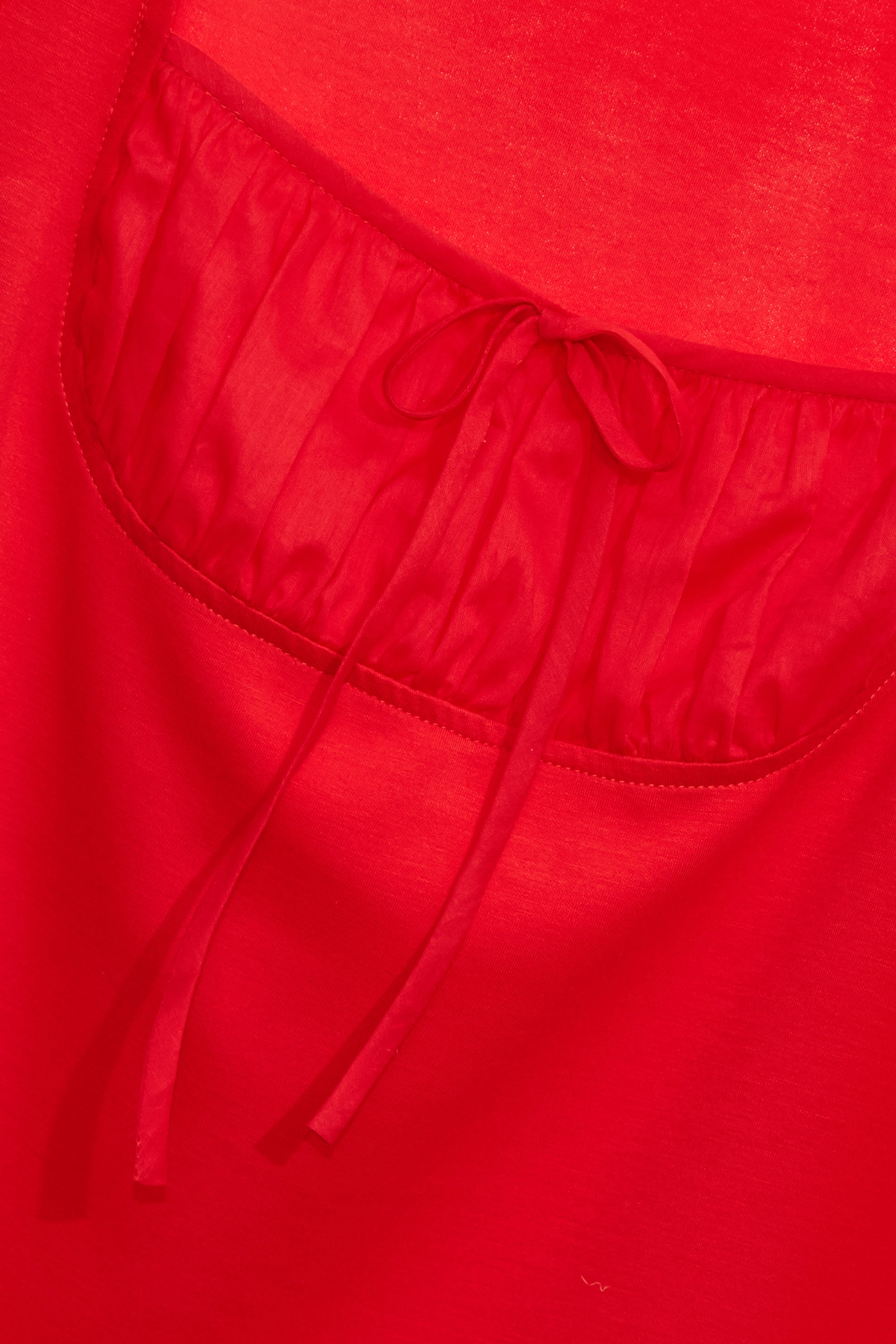 Front Pleat Detail Short Sleeve TeeFront Pleat Detail Short Sleeve Tee,U-Neck T shirts,Tops,Season (SS) Look,Valentine,bows