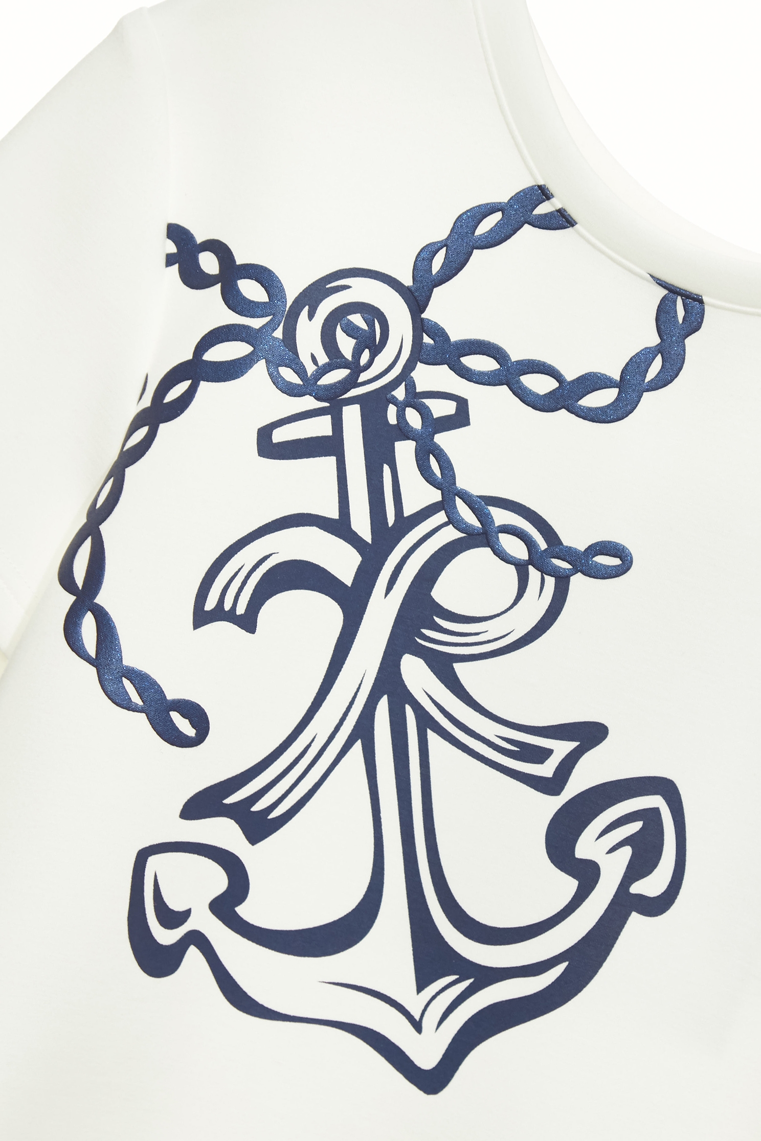 Anchor Graphic Print Short Sleeve TeeAnchor Graphic Print Short Sleeve Tee,Tops,Season (SS) Look,White tops