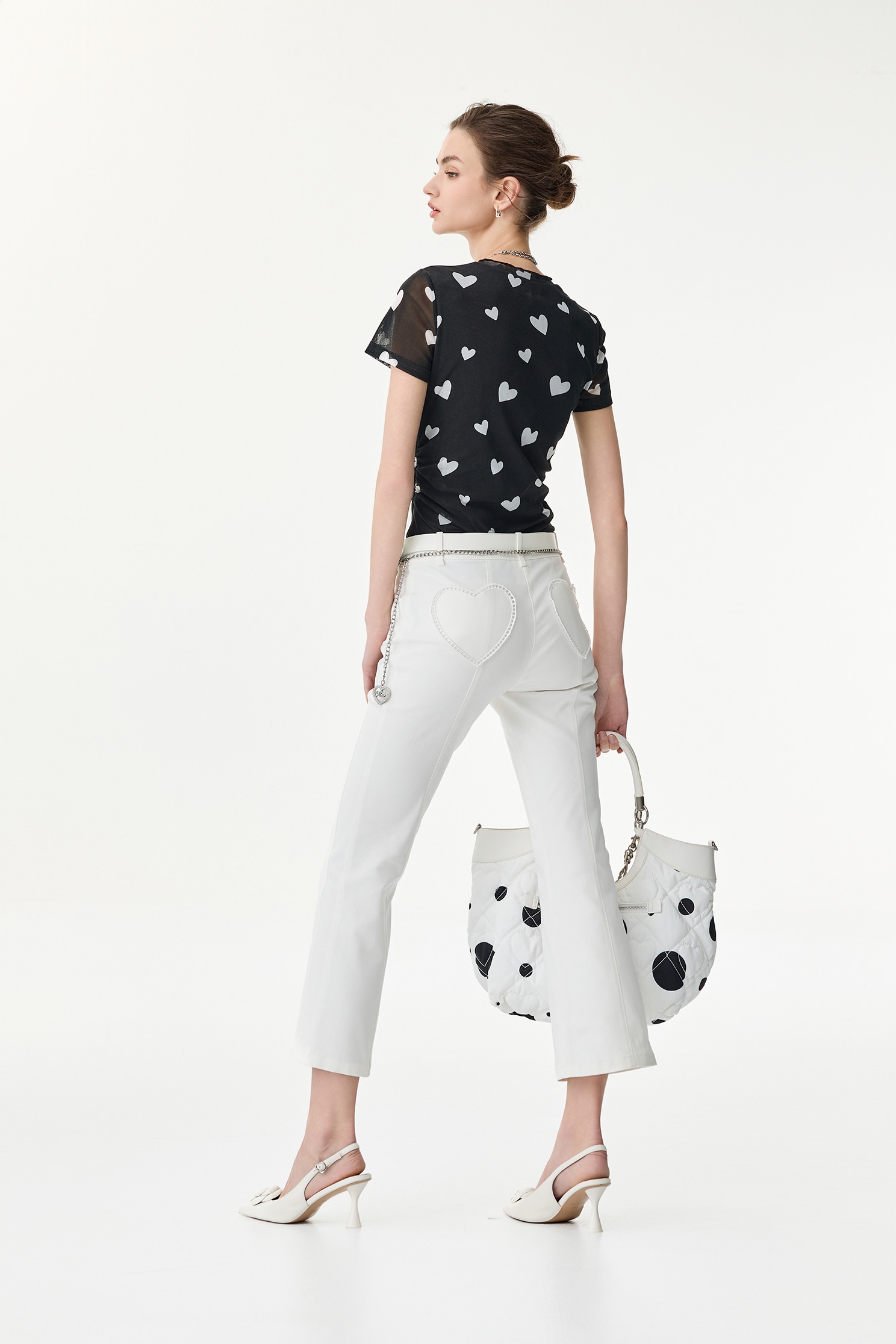 Heart Print Short Sleeve TopHeart Print Short Sleeve Top,Tops