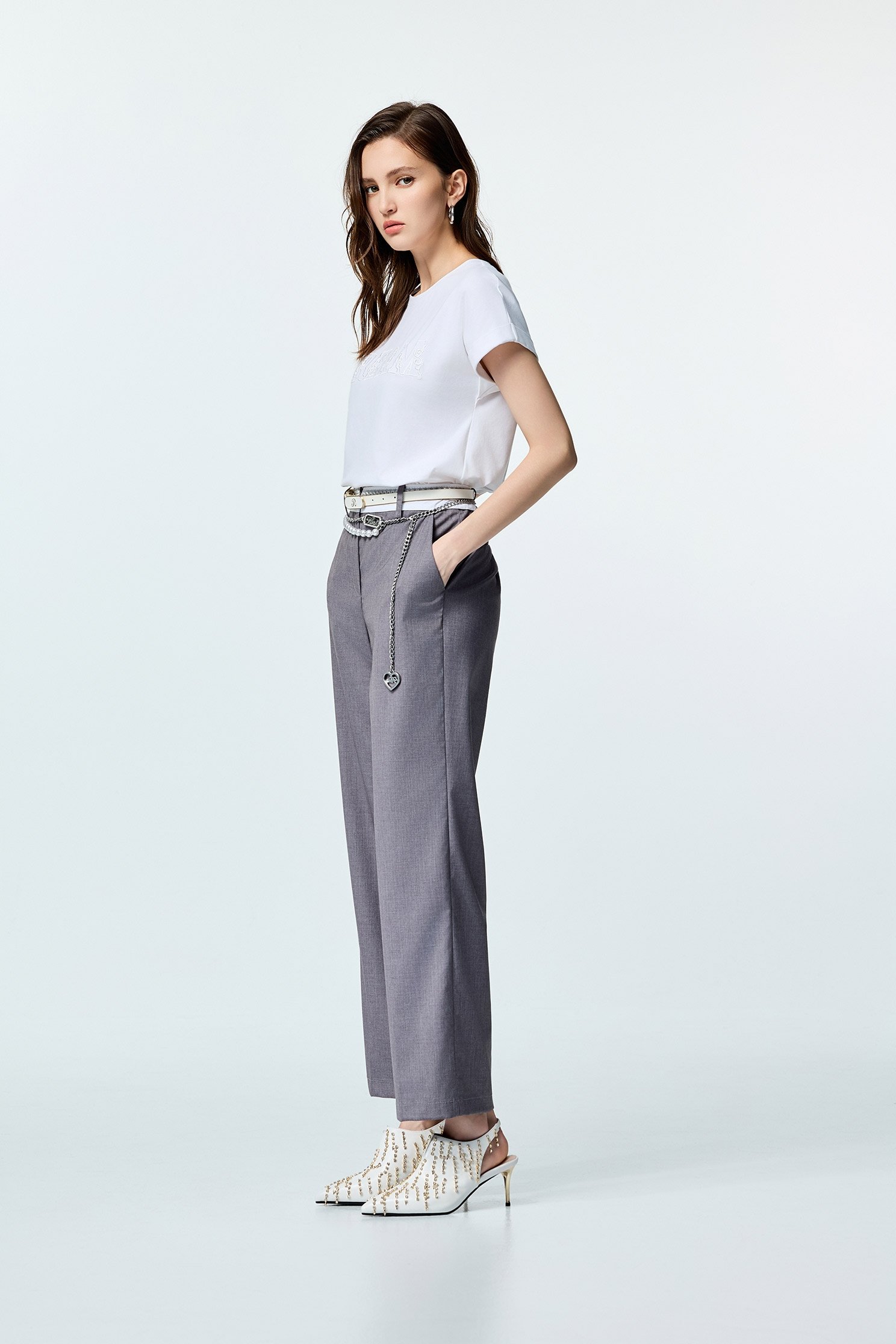 Embroidery Slogan Short Sleeve TeeEmbroidery Slogan Short Sleeve Tee,T-shirts,Tops,Embroidered,Season (SS) Look,White tops,Cotton,Urban Fashion