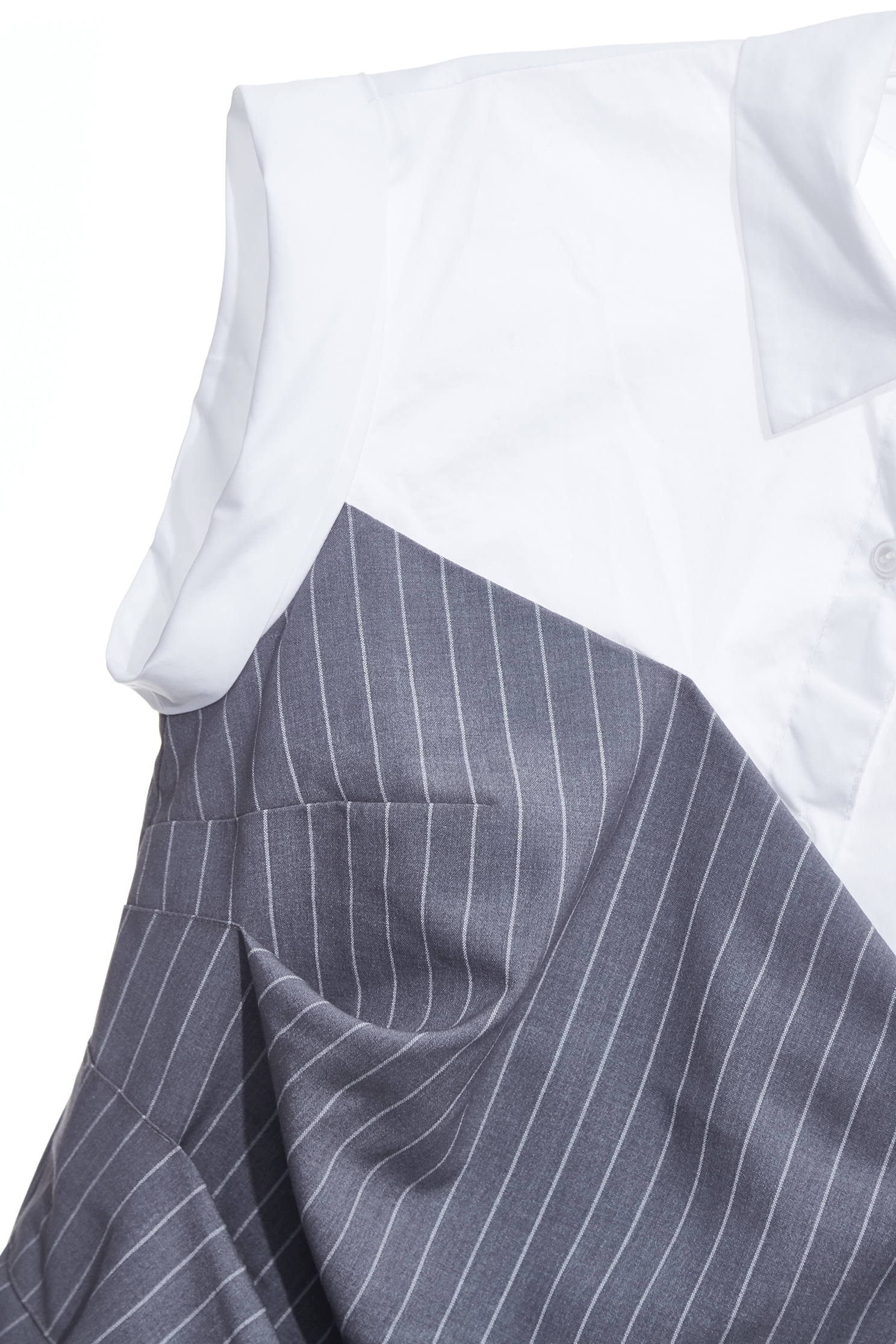 Asymmetric Fold Detail Pinstripe TopAsymmetric Fold Detail Pinstripe Top,Tops,Season (SS) Look