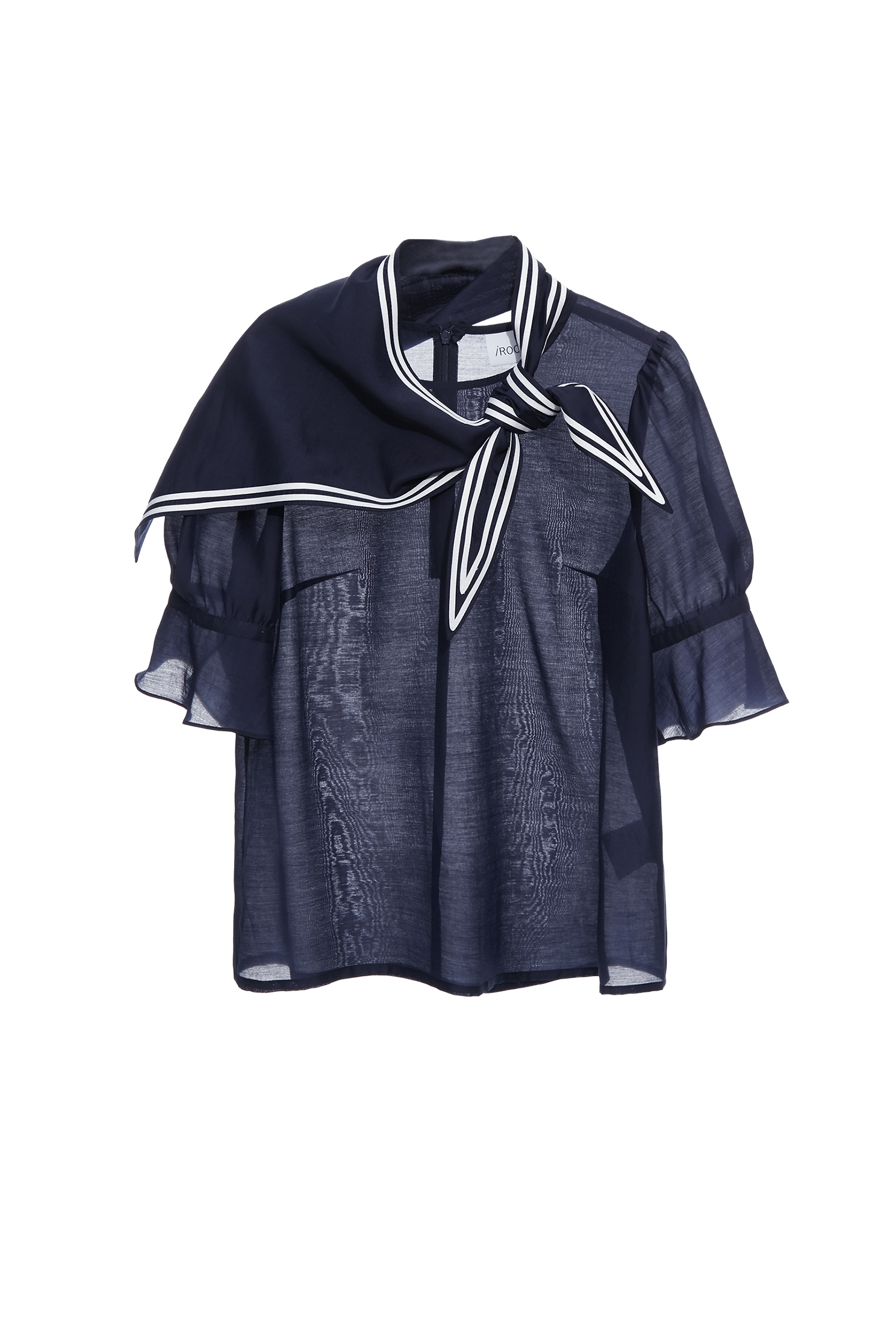 Scarf Collar Navy TopScarf Collar Navy Top,Tops,Season (SS) Look