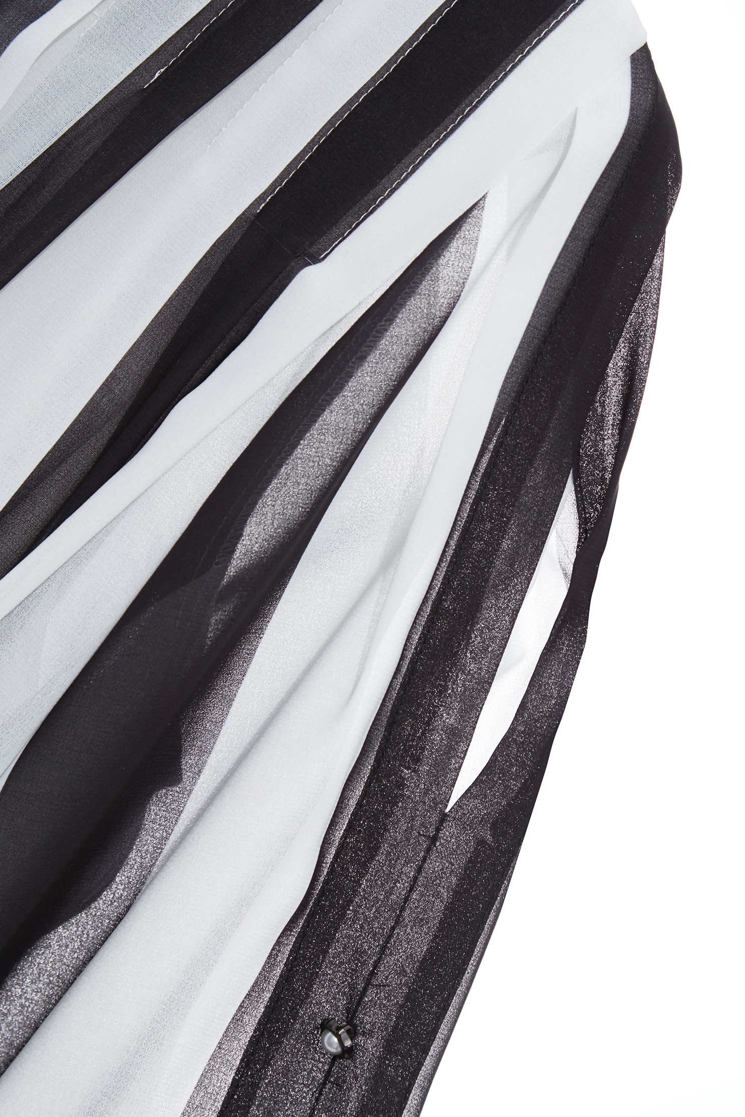 Black White Stripe Chiffon Cape BlouseBlack White Stripe Chiffon Cape Blouse,sleeveless tops,Tops,Under shirts,Season (SS) Look,Stripe,pearl,White tops,sleeveless tops,Chiffon