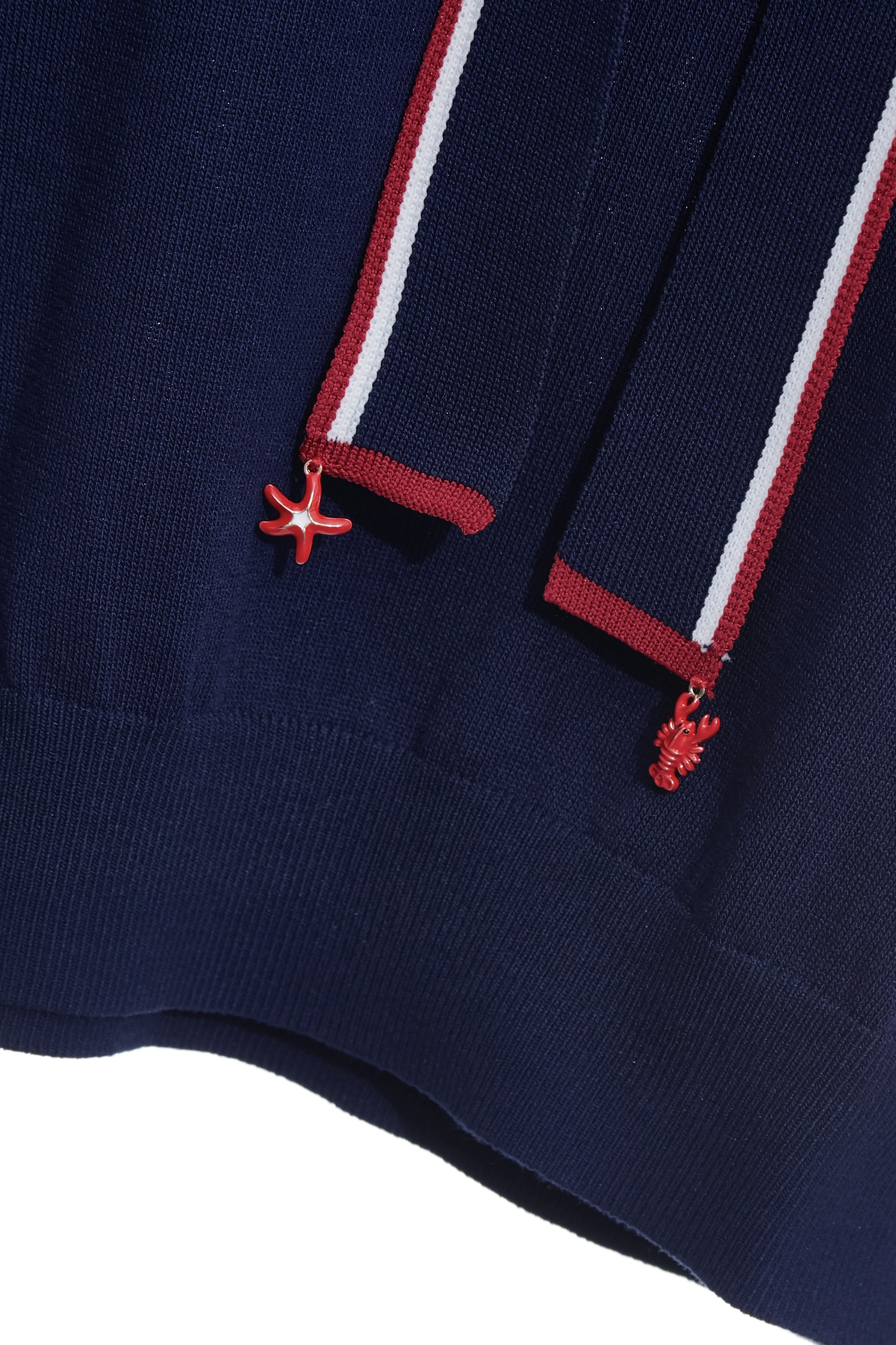 Contrast Red Trim Navy Knit TopContrast Red Trim Navy Knit Top,Tops,Season (SS) Look,White tops,Knitted,Knitted tops