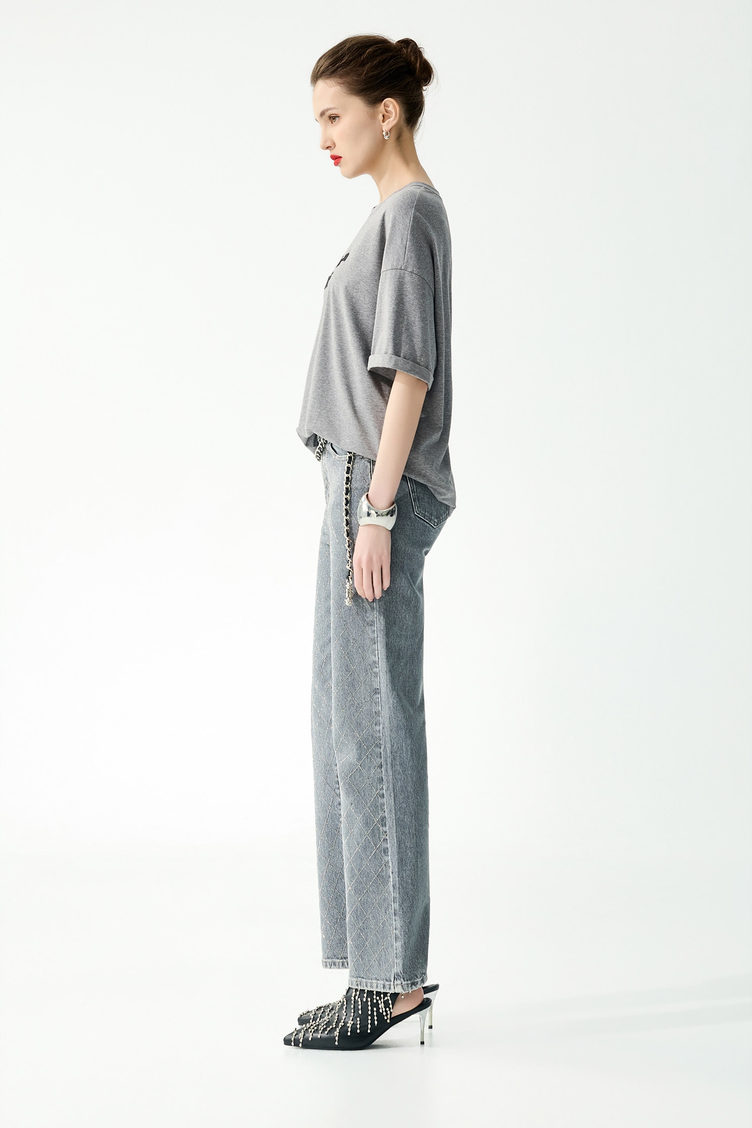 Front Slogan Oversize TeeFront Slogan Oversize Tee,Tops,Embroidered,Season (SS) Look
