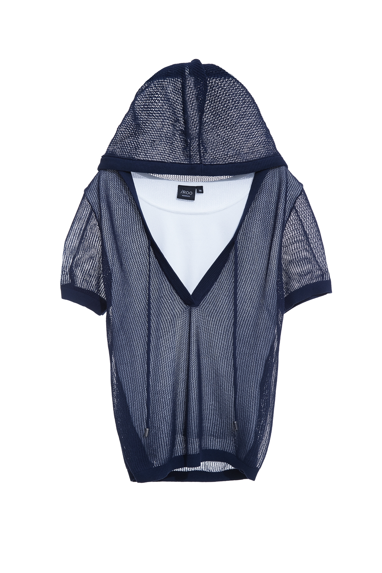 Hoodie Navy Knit TopHoodie Navy Knit Top,Tops,Under shirts,Season (SS) Look,Knitted,Knitted tops