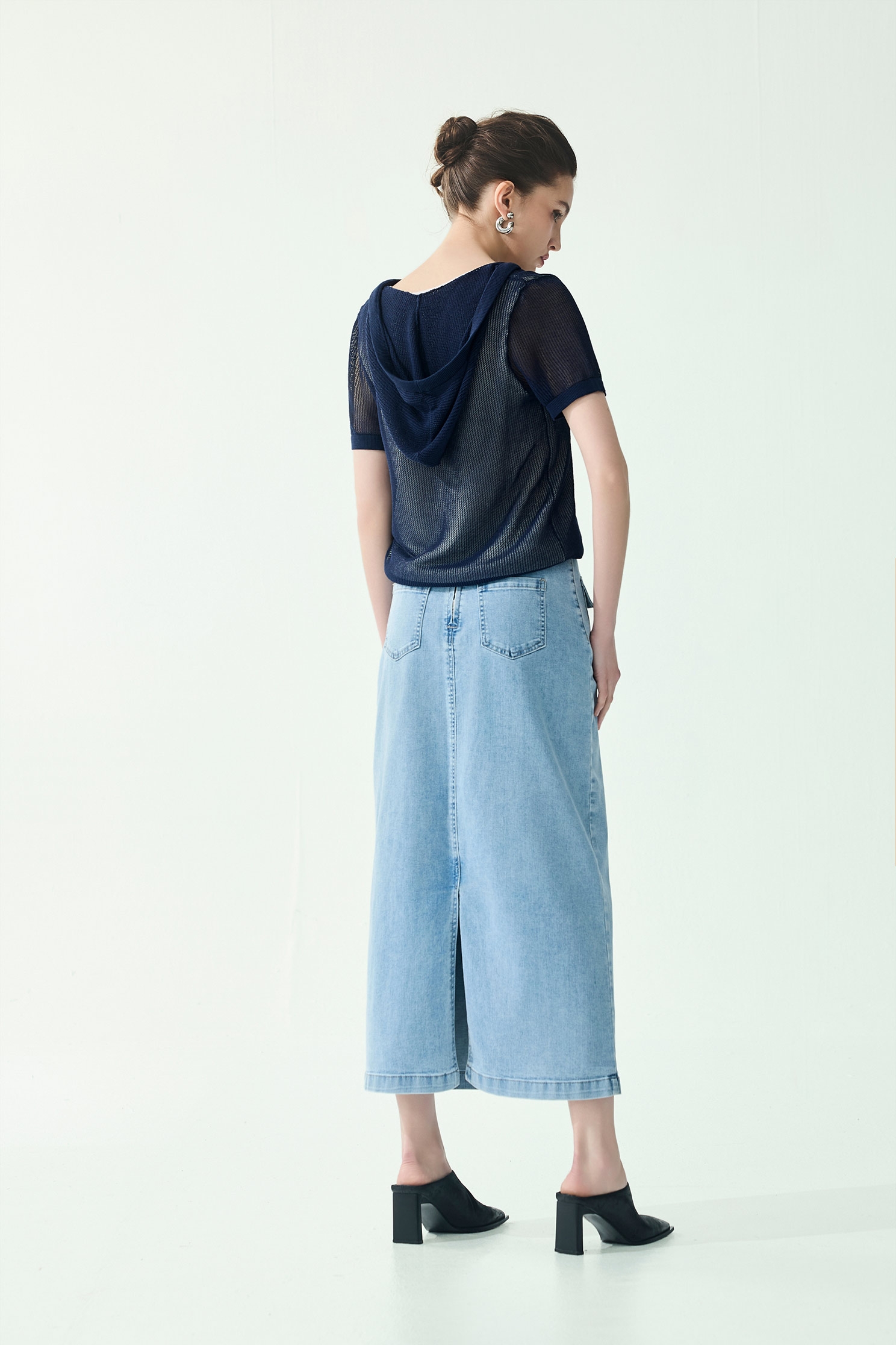 Hoodie Navy Knit TopHoodie Navy Knit Top,Tops,Under shirts,Season (SS) Look,Knitted,Knitted tops