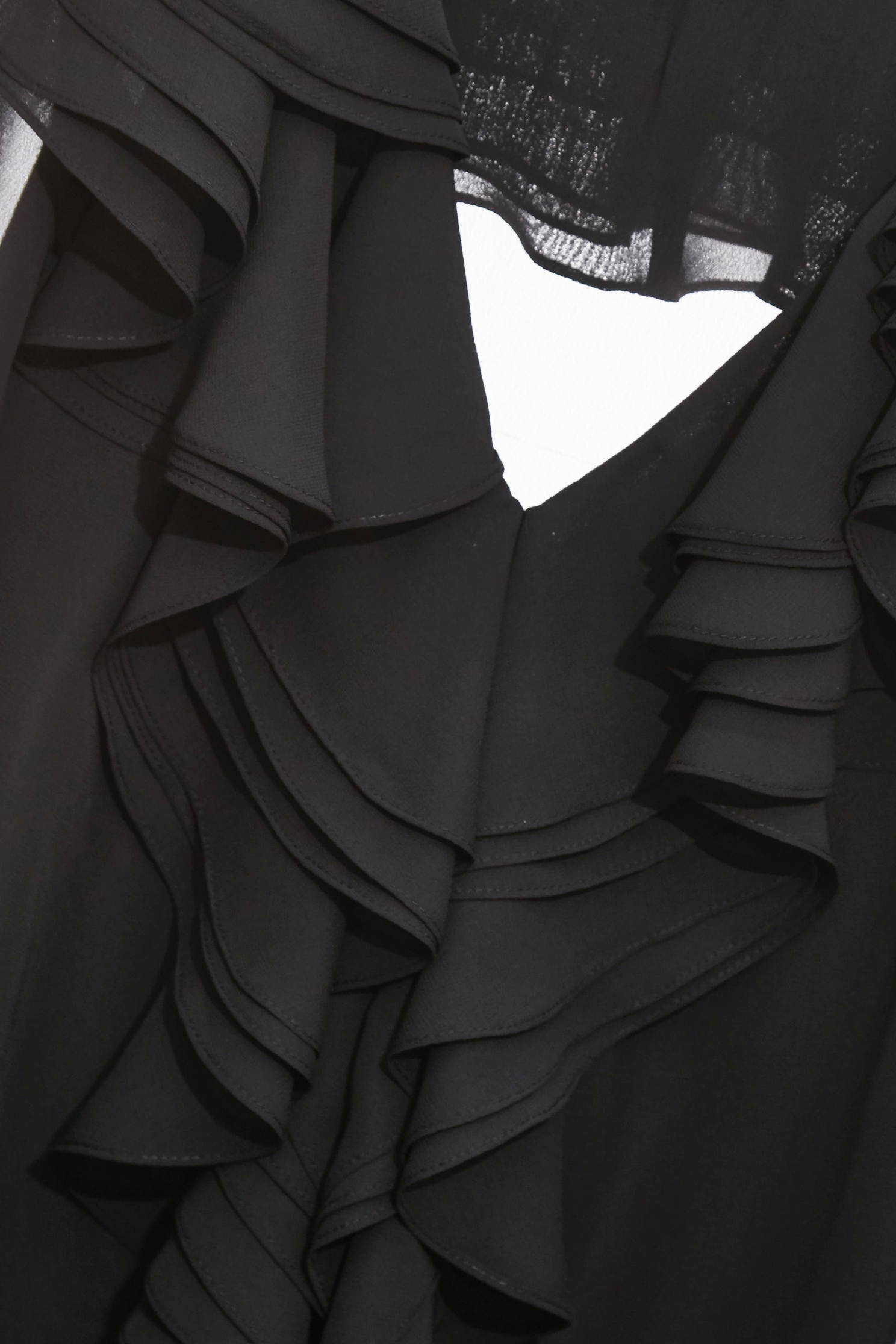 Layered Ruffle Long Sleeve Chiffon TopLayered Ruffle Long Sleeve Chiffon Top,Tops,Under shirts,Season (SS) Look,Chiffon,black tops