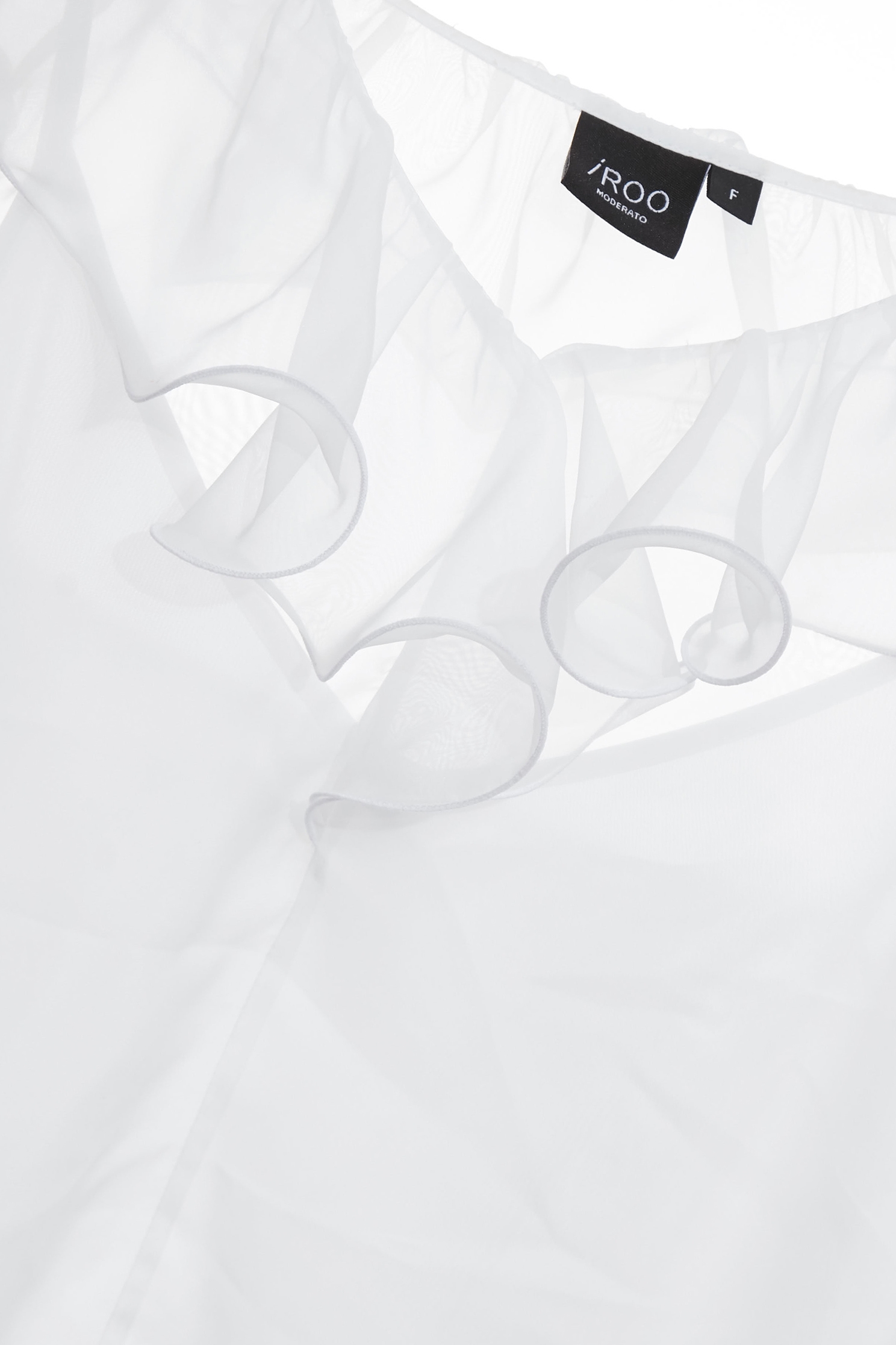 Ruffle Neckline Chiffon TopRuffle Neckline Chiffon Top,Tops,Under shirts,Season (SS) Look,White tops,Chiffon