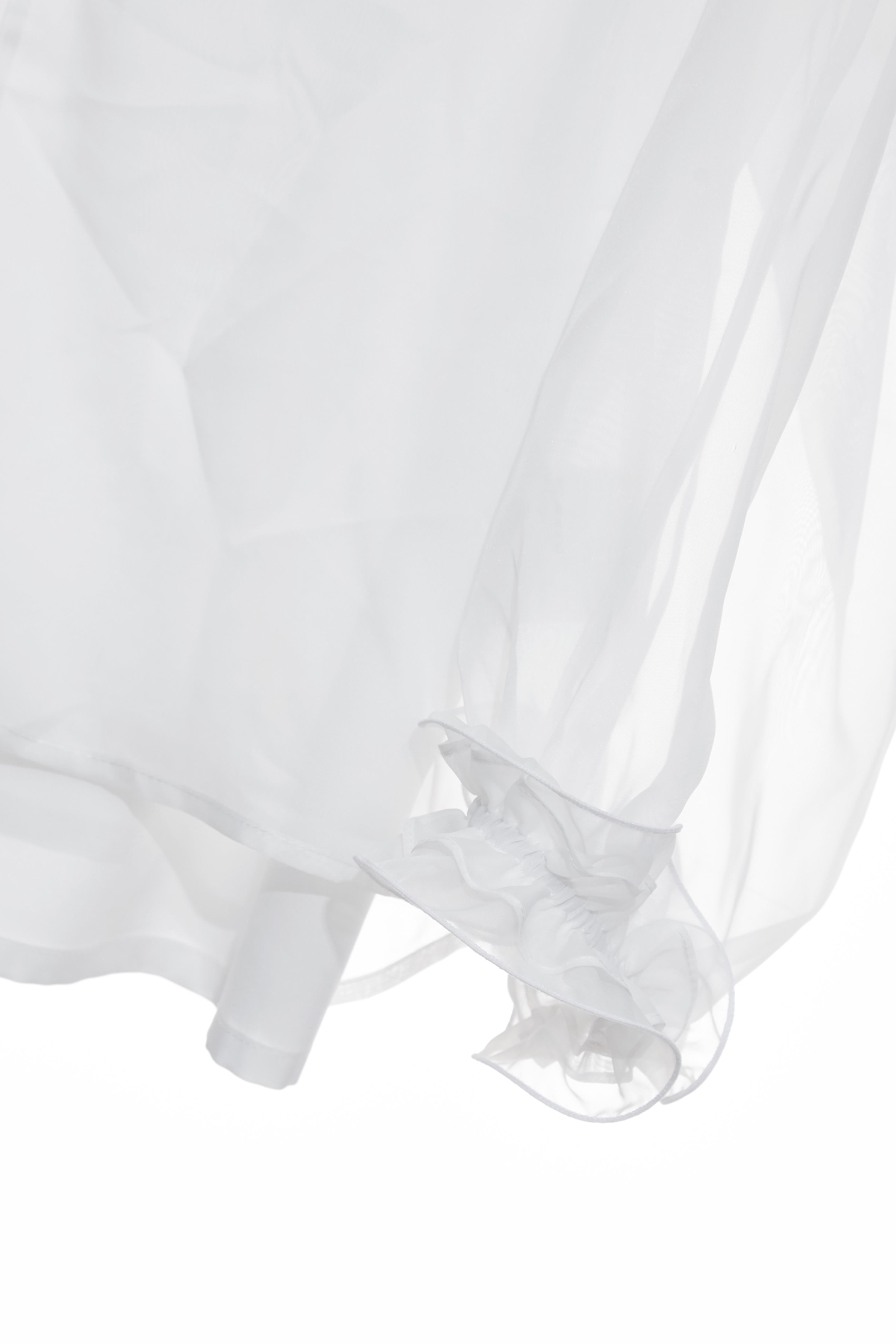 Ruffle Neckline Chiffon TopRuffle Neckline Chiffon Top,Tops,Under shirts,Season (SS) Look,White tops,Chiffon