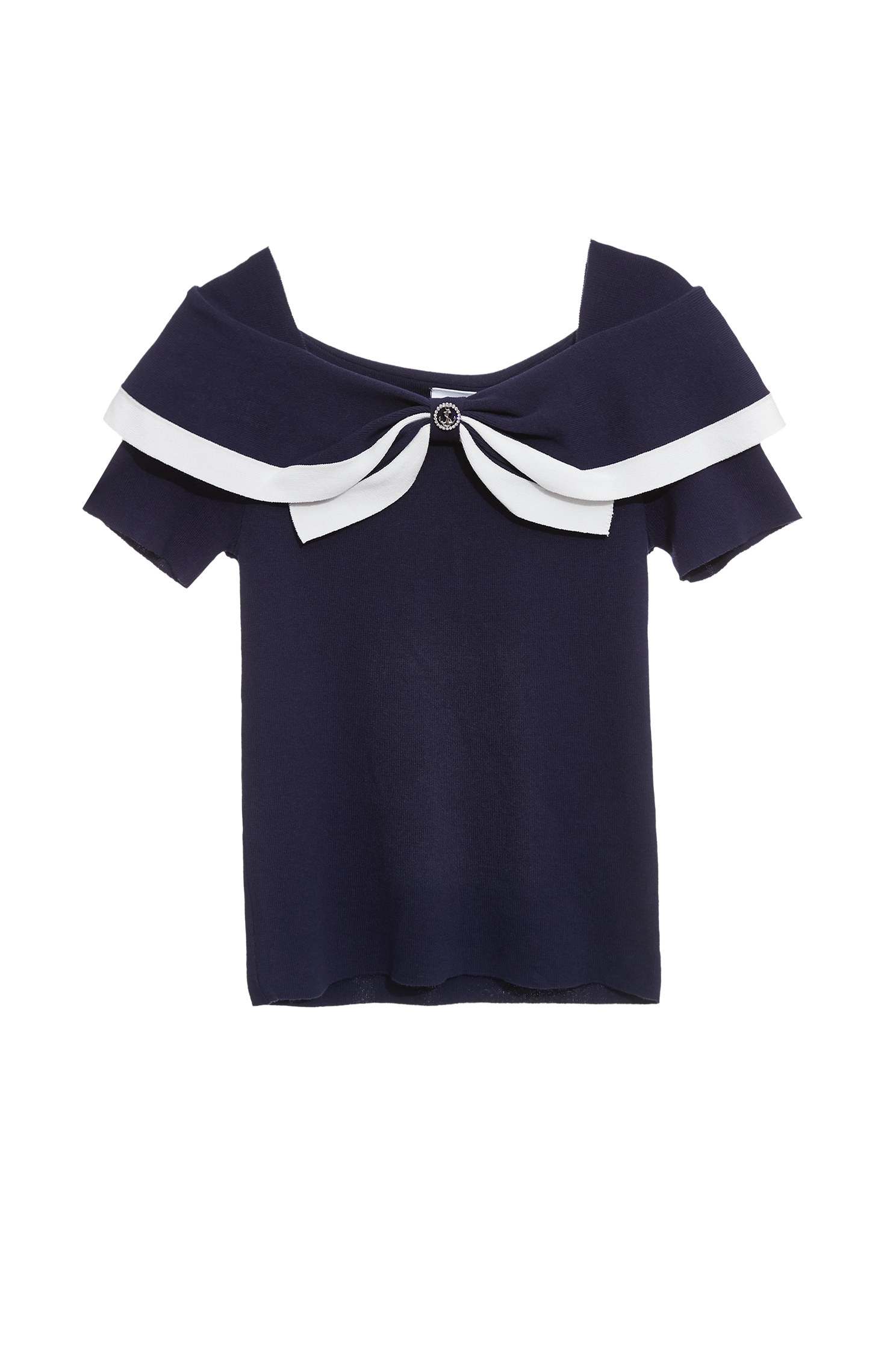 Sailor Collar Navy Knit TopSailor Collar Navy Knit Top,Tops,Season (SS) Look,Knitted,Knitted tops