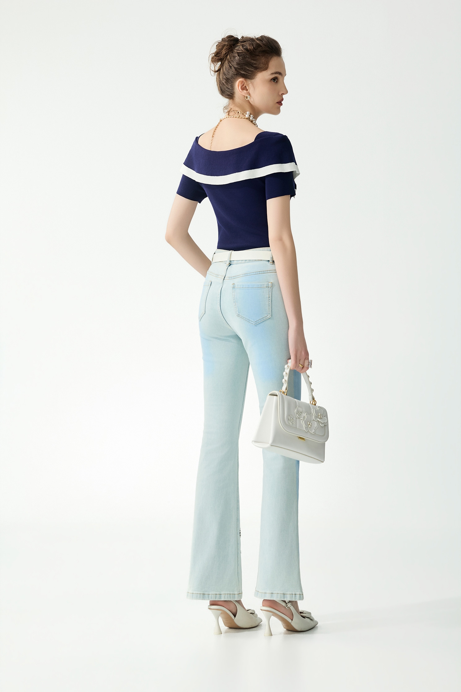 Sailor Collar Navy Knit TopSailor Collar Navy Knit Top,Tops,Season (SS) Look,Knitted,Knitted tops