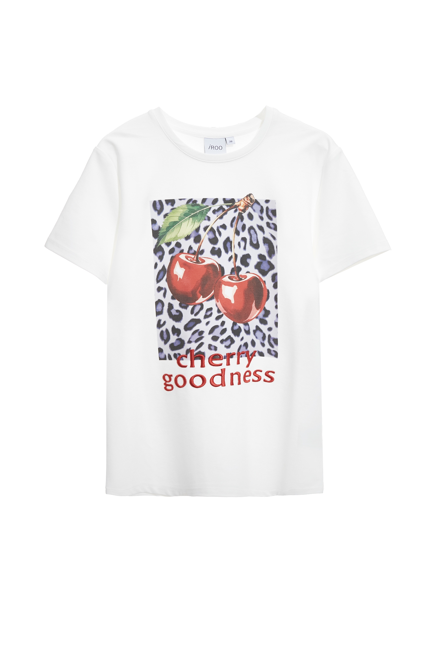 Cherry Graphic Print Short Sleeve TeeCherry Graphic Print Short Sleeve Tee,Tops,Embroidered,Season (SS) Look,White tops