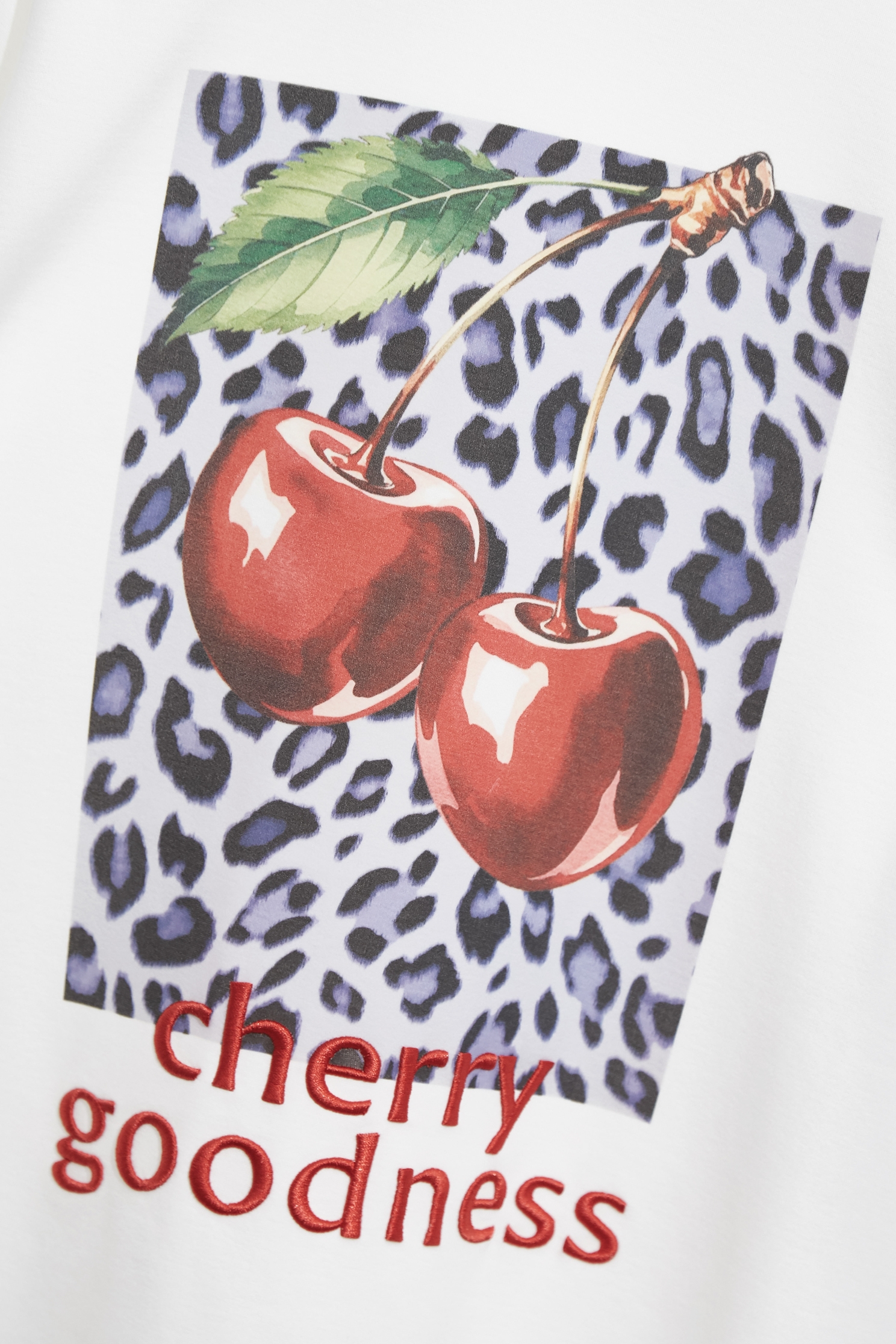 Cherry Graphic Print Short Sleeve TeeCherry Graphic Print Short Sleeve Tee,Tops,Embroidered,Season (SS) Look,White tops