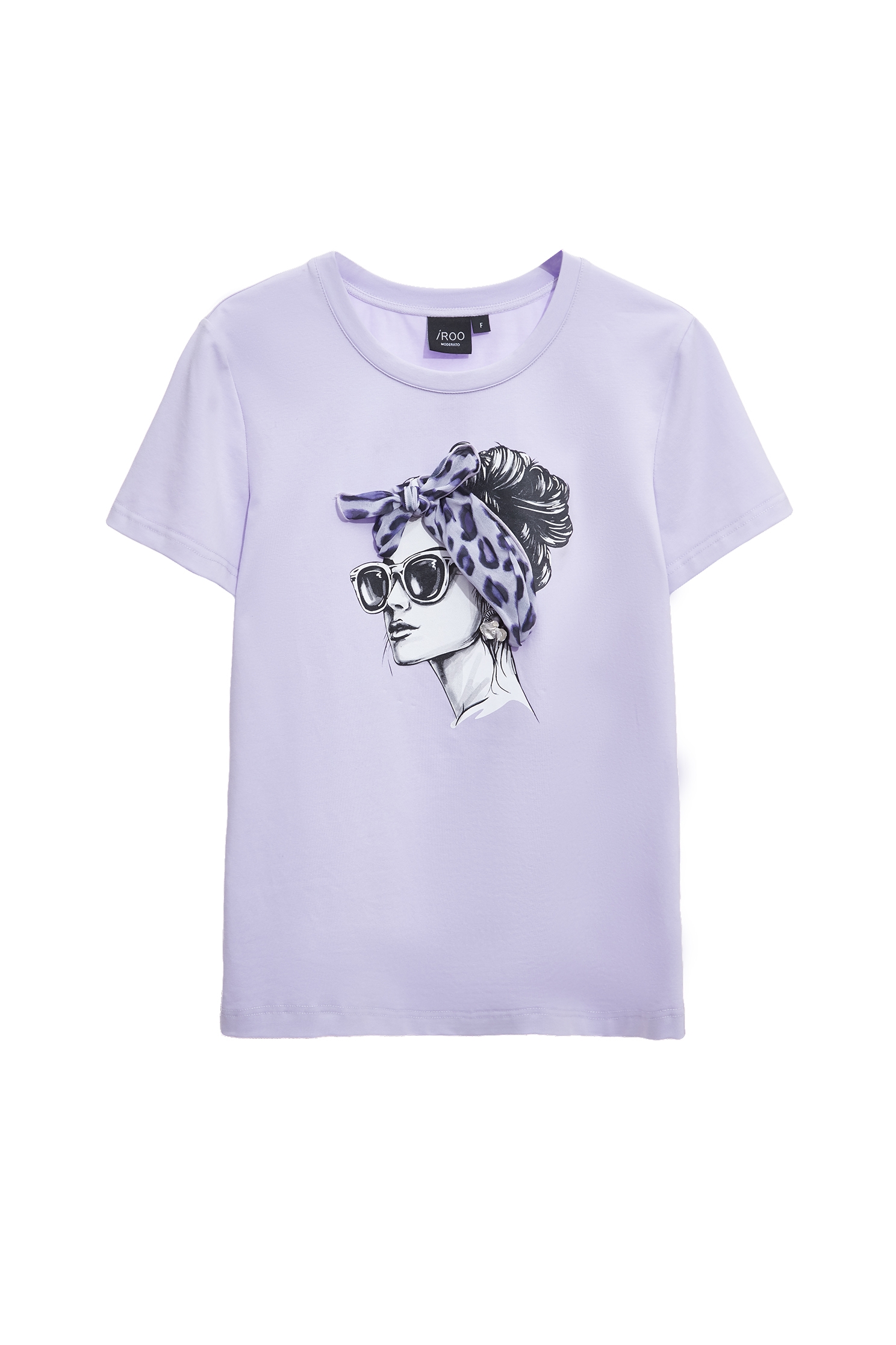 Figure Print Graphic Purple TeeFigure Print Graphic Purple Tee,Tops,Season (SS) Look,Chiffon