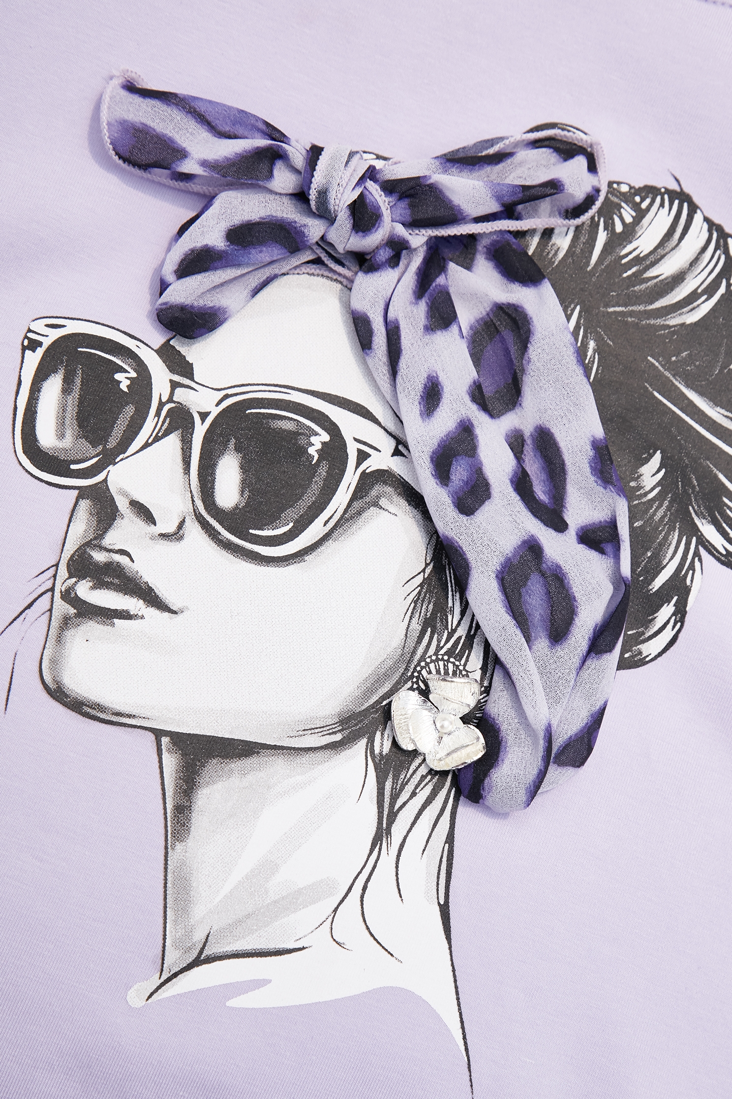 Figure Print Graphic Purple TeeFigure Print Graphic Purple Tee,Tops,Season (SS) Look,Chiffon