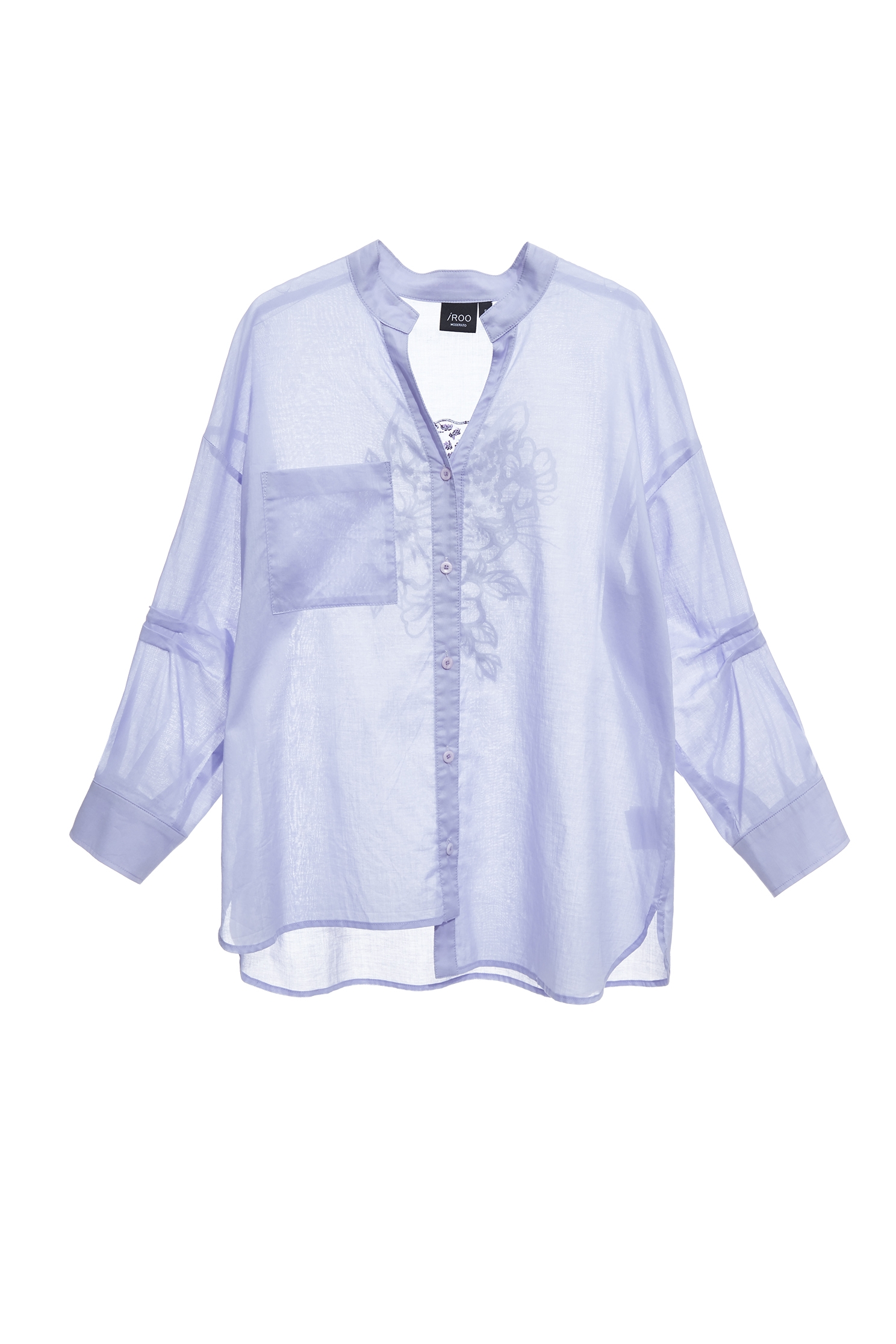 Asymmetric Hem Purple BlouseAsymmetric Hem Purple Blouse,Tops,Embroidered,Season (SS) Look