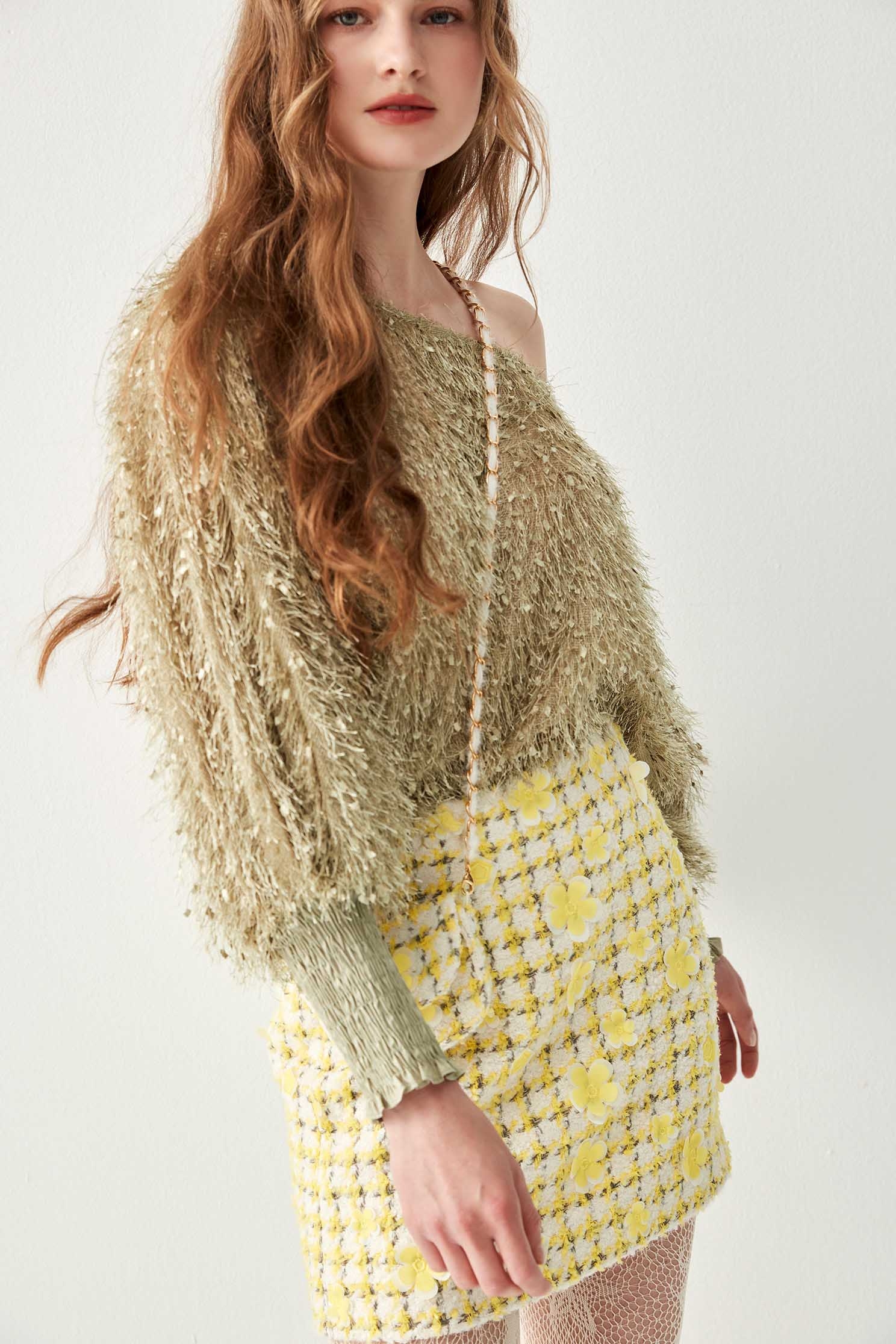 Long Sleeve Fringe TopLong Sleeve Fringe Top,Tops,Season (AW) Look