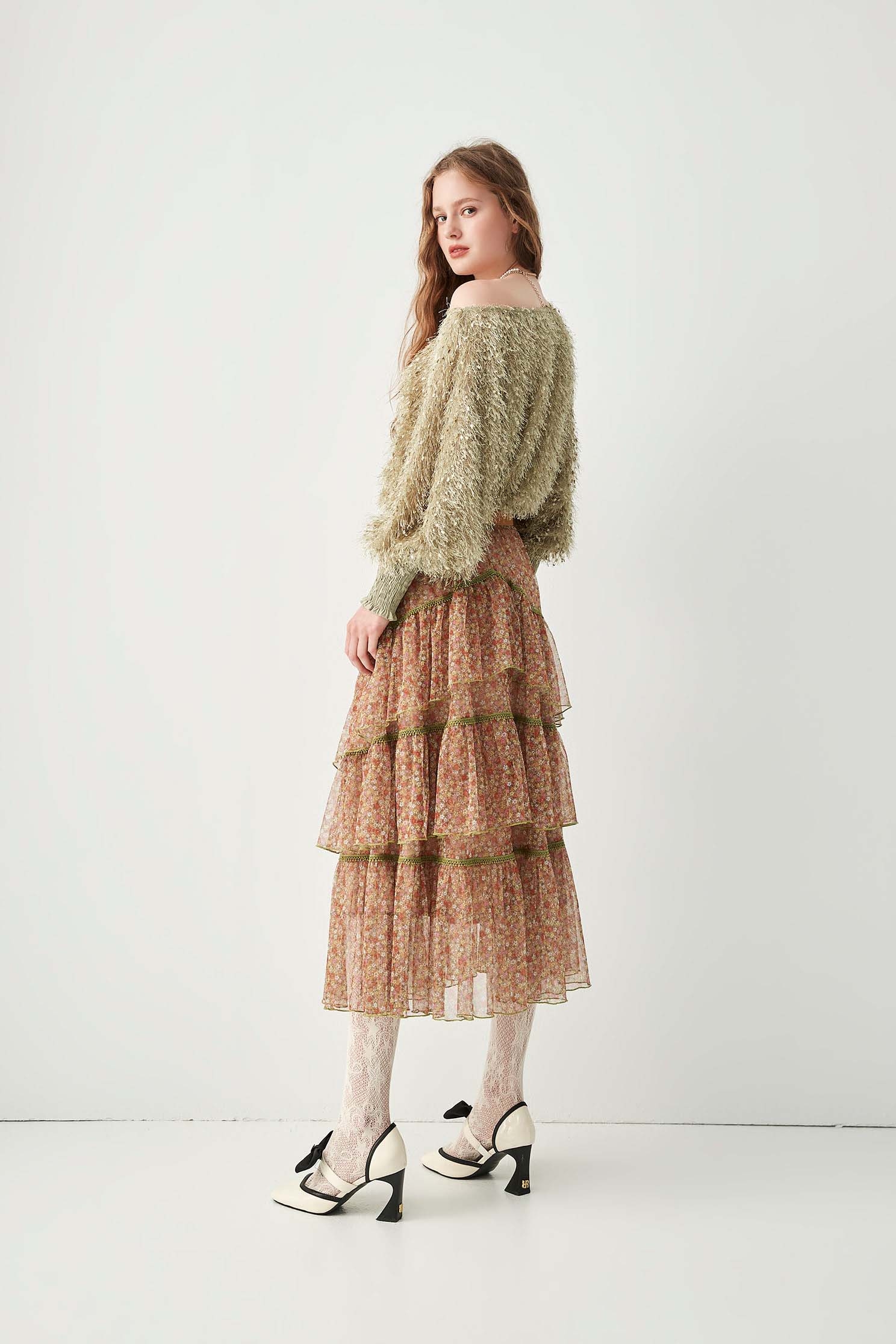 Long Sleeve Fringe TopLong Sleeve Fringe Top,Tops,Season (AW) Look