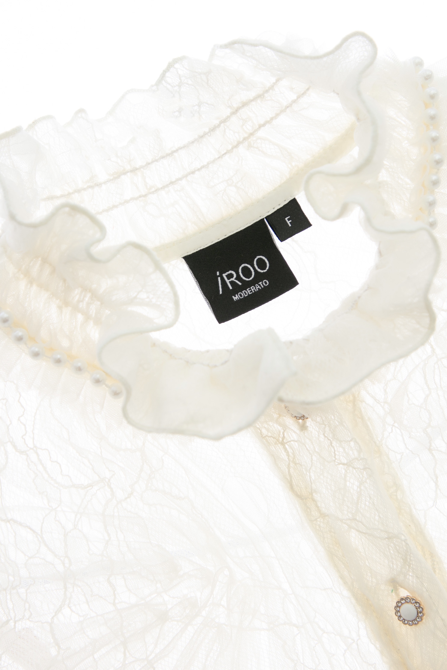 Ruffle Collar Mesh Lace TopRuffle Collar Mesh Lace Top,pearl,Season (AW) Look,Thin straps,sleeveless tops,Lace,Blouses