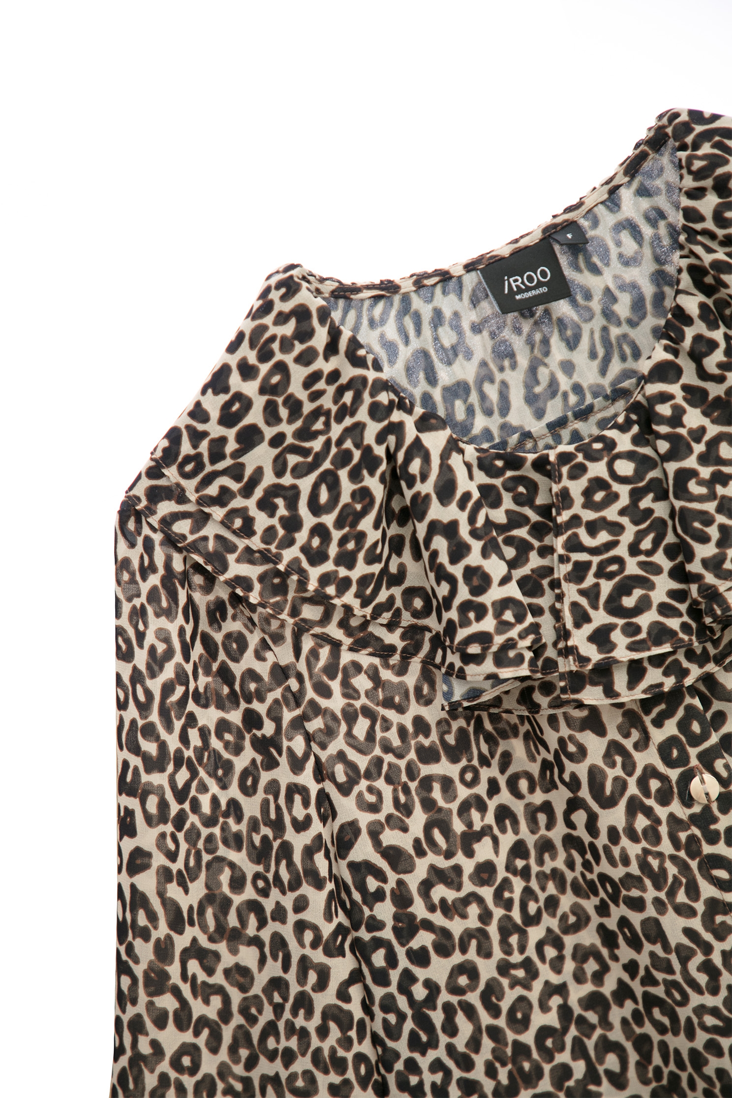 Leopard Print Ruffle Detail TopLeopard Print Ruffle Detail Top,Tops,Season (AW) Look,Blouses,Chiffon,Chiffon tops