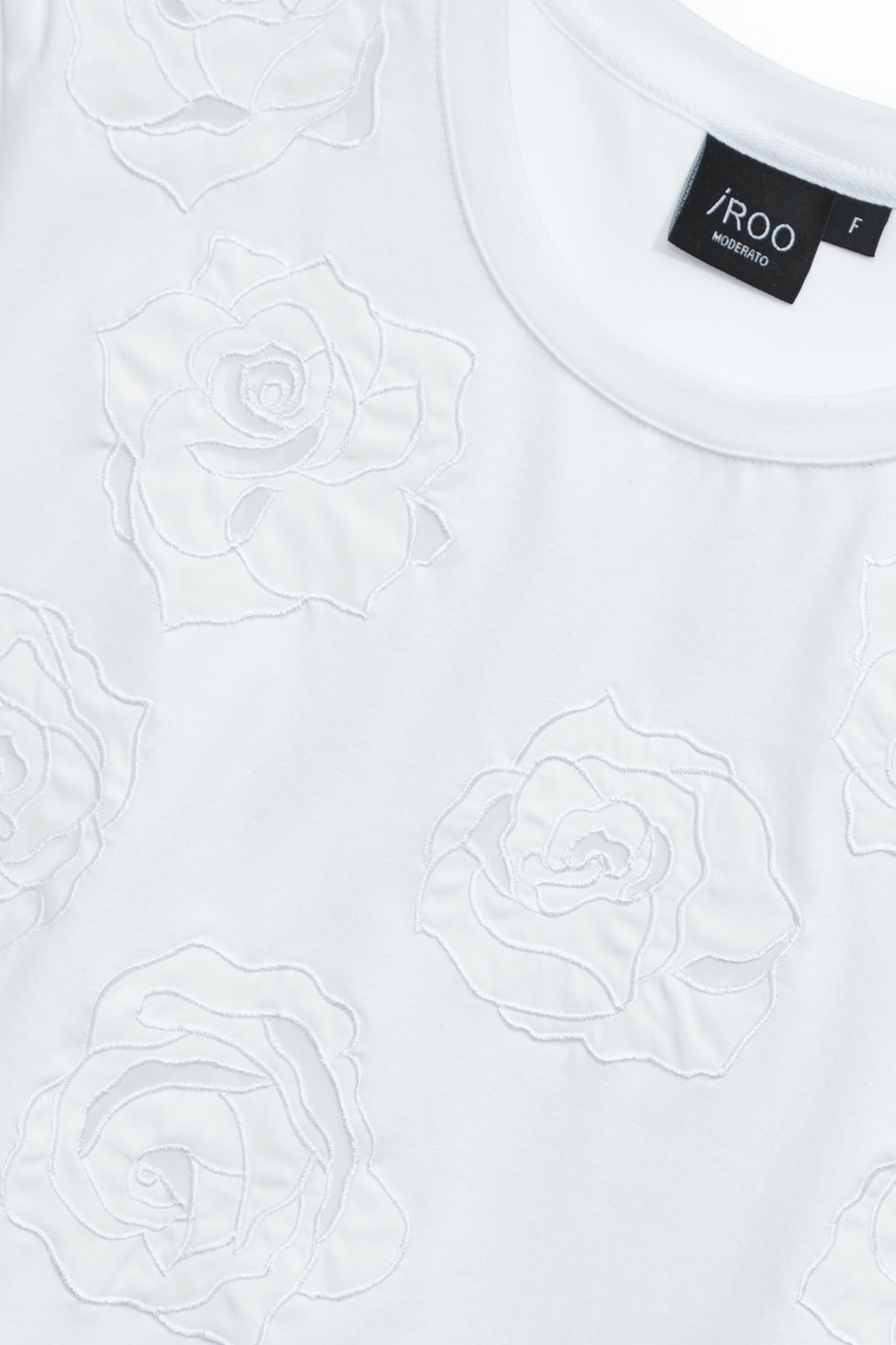 Rose Hollow Out Short Sleeve Tee,Tops,Season (SS) Look,Back To Classic,blossoms,Back To B/W