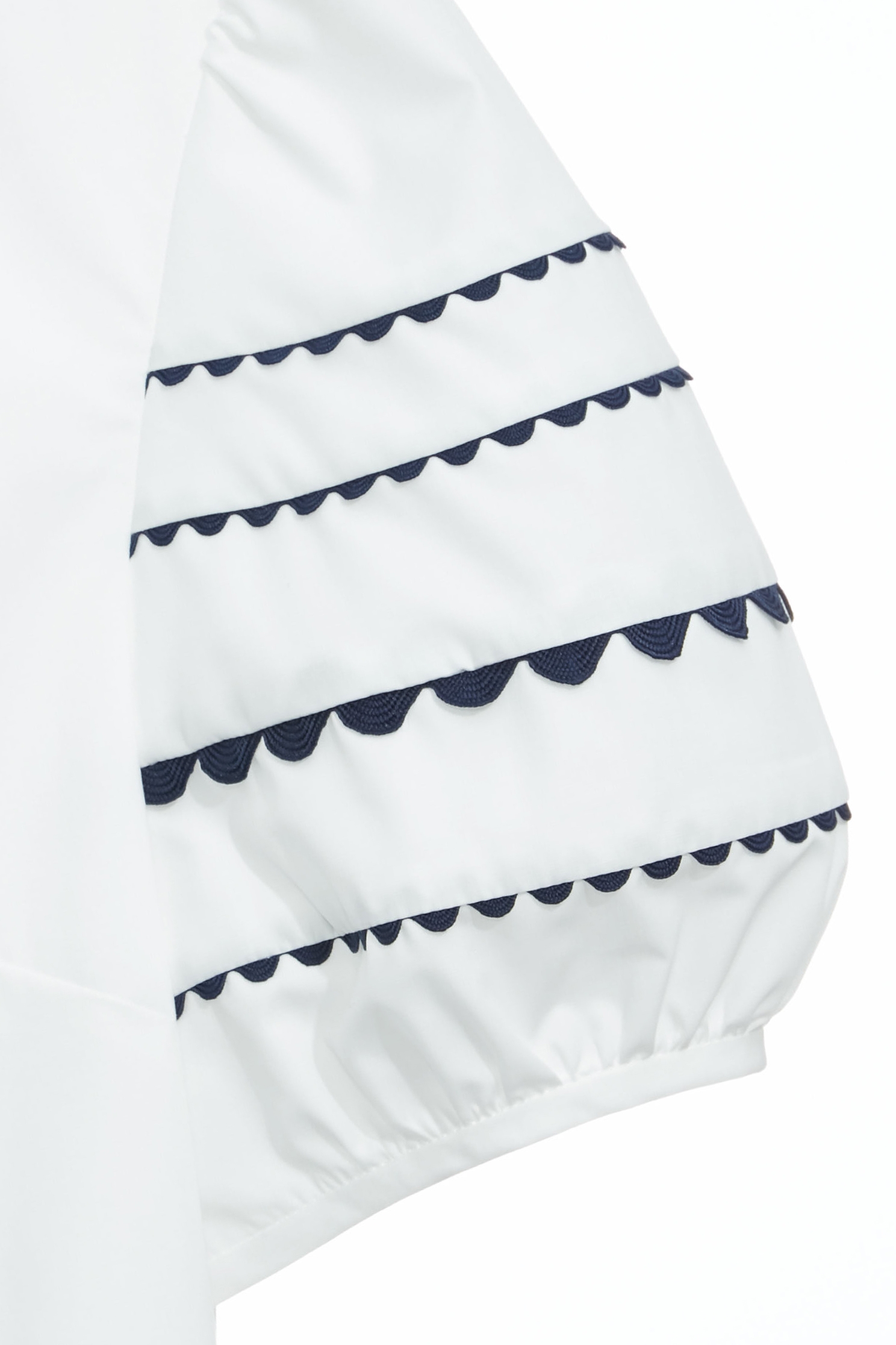 Contrast Navy Trim Detail Ruffle Neckline TopContrast Navy Trim Detail Ruffle Neckline Top,Tops,Season (SS) Look,White tops,Urban Fashion