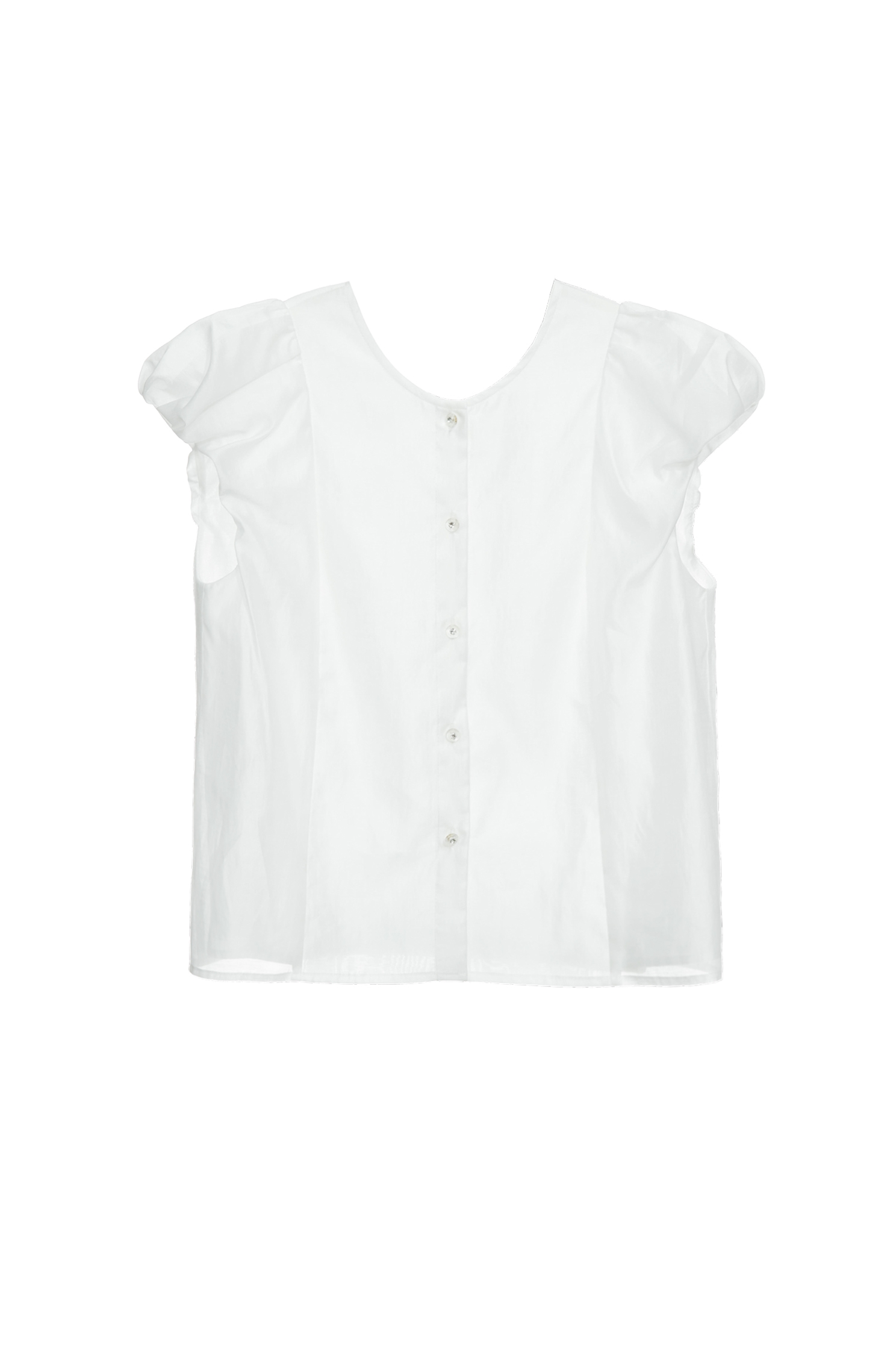 Button Front Puff Sleeve TopButton Front Puff Sleeve Top,Tops,Season (SS) Look,White tops,Urban Fashion
