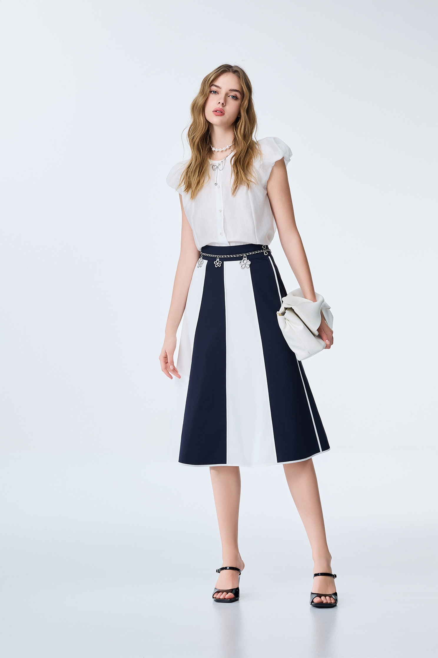 Button Front Puff Sleeve TopButton Front Puff Sleeve Top,Tops,Season (SS) Look,White tops,Urban Fashion