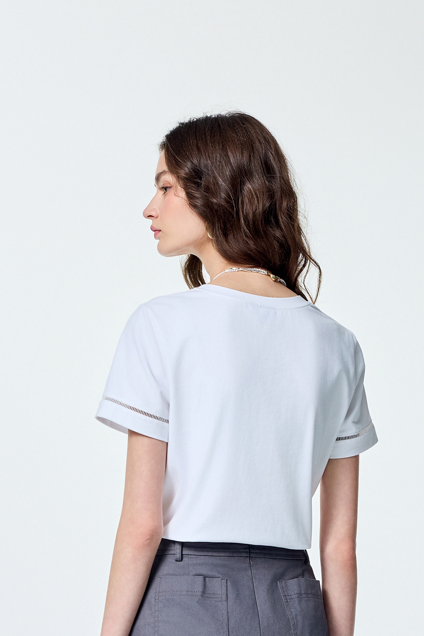 Weaved Pocket Detail Short Sleeve TeeWeaved Pocket Detail Short Sleeve Tee,T-shirts,Tops,Season (SS) Look,White tops,Cotton,Urban Fashion