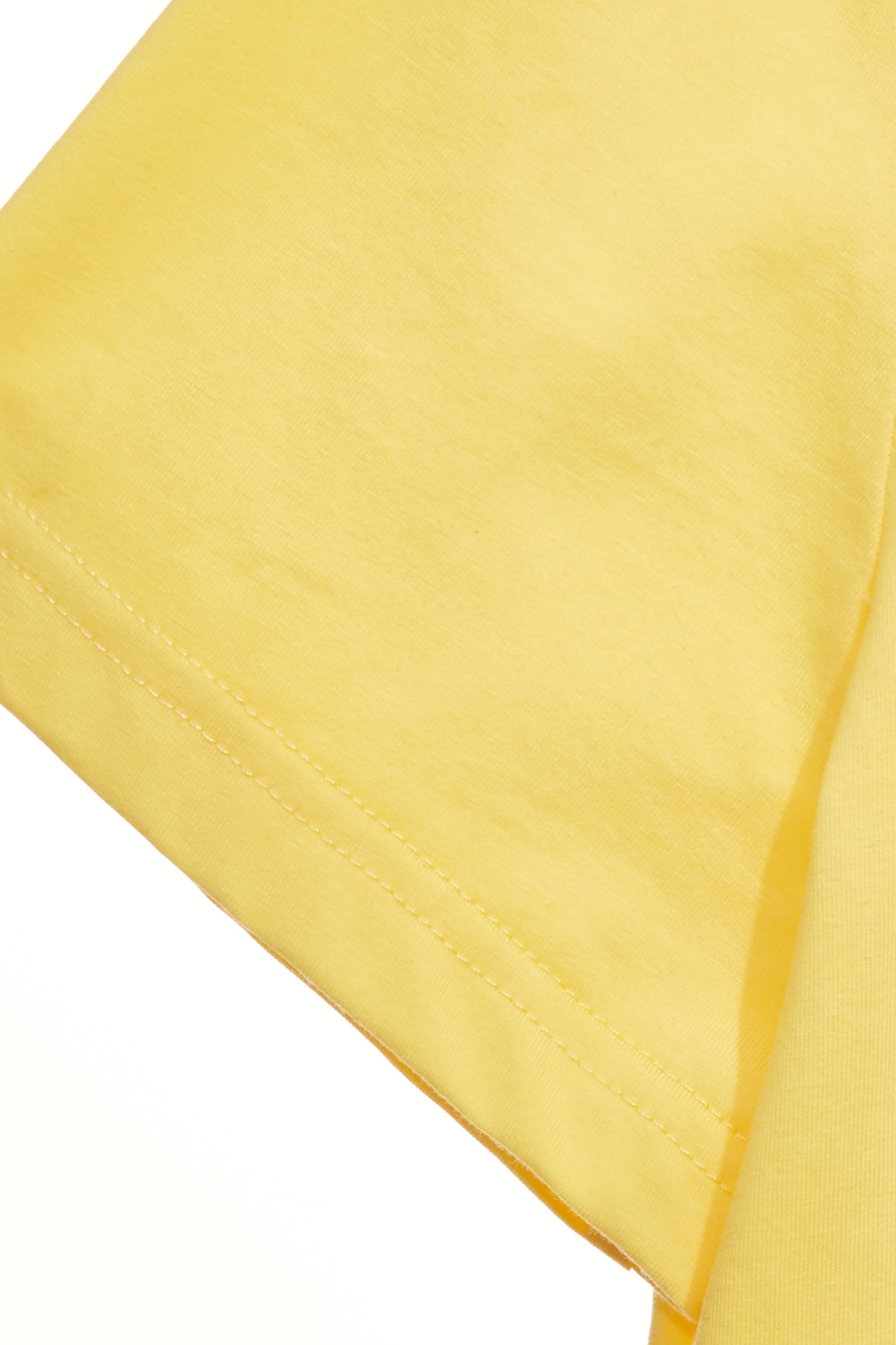 Contrast Rib Neckline Yellow TeeContrast Rib Neckline Yellow Tee,T-shirts,Tops,Season (SS) Look,Cotton,Embroidered,Urban Fashion